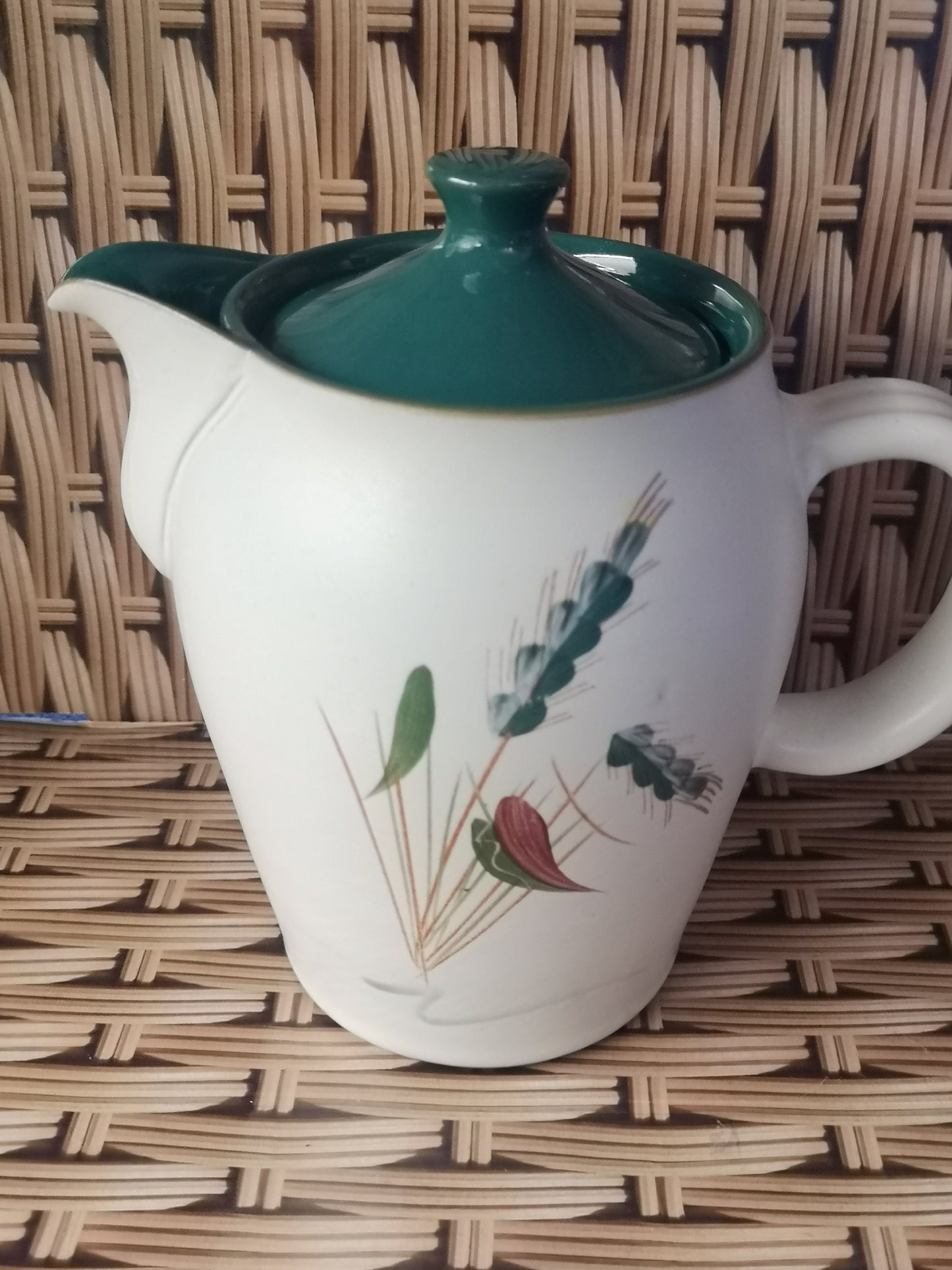 Denby pottery 'Greenwheat' coffee pot 14cm / 16cm