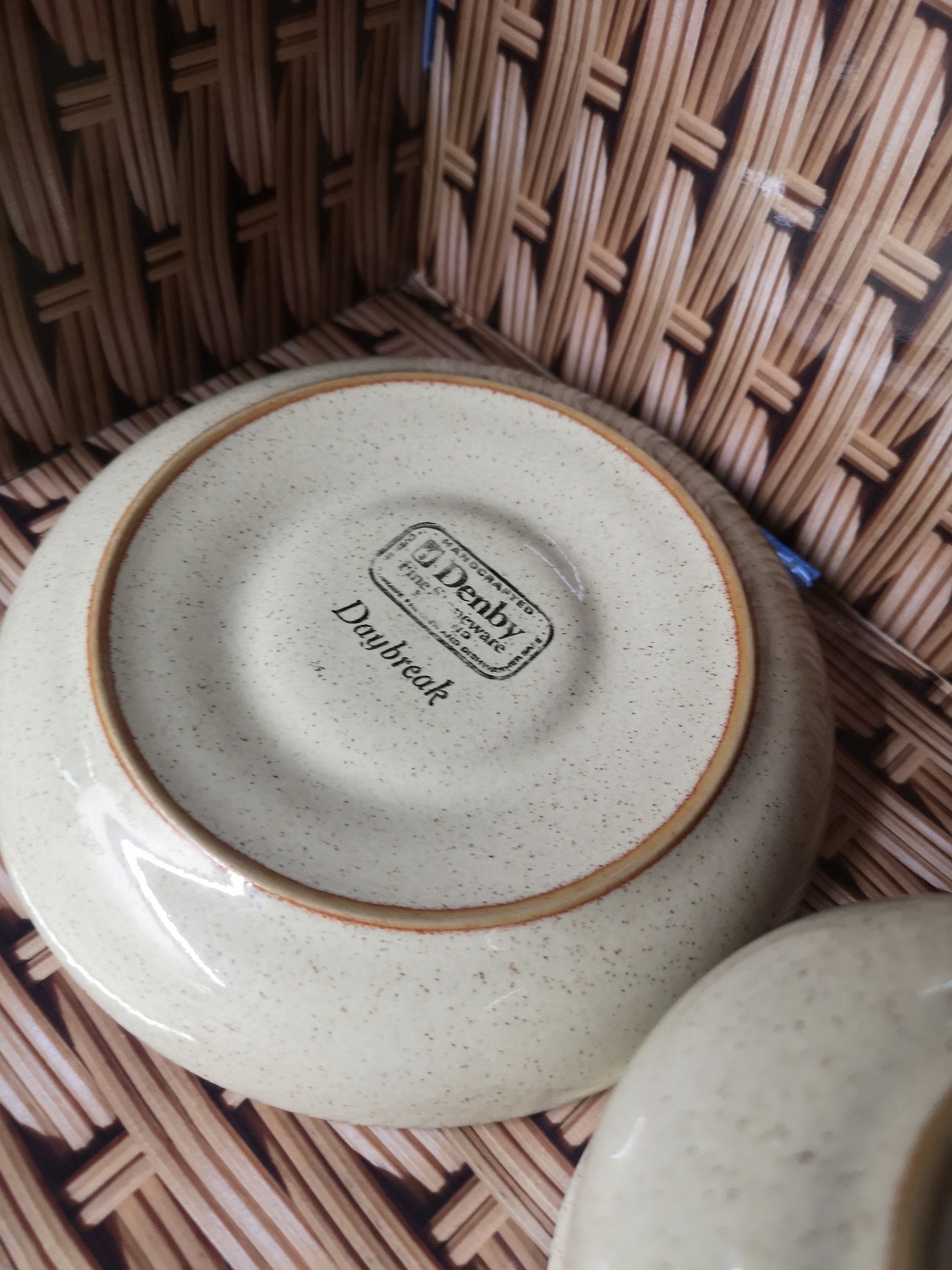 Denby Daybreak coffee cup and saucer - light and dark brown - 1980s