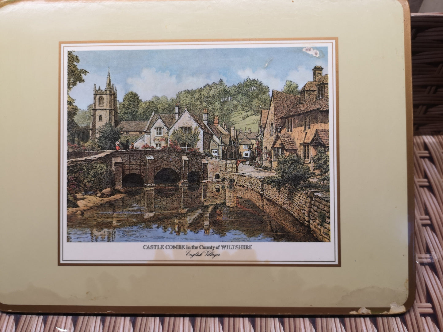 5 x rectangular dinner place mats serving place mats - English villages pictures