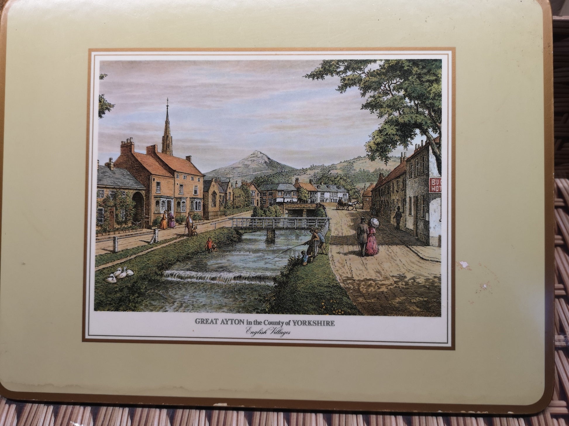 5 x rectangular dinner place mats serving place mats - English villages pictures