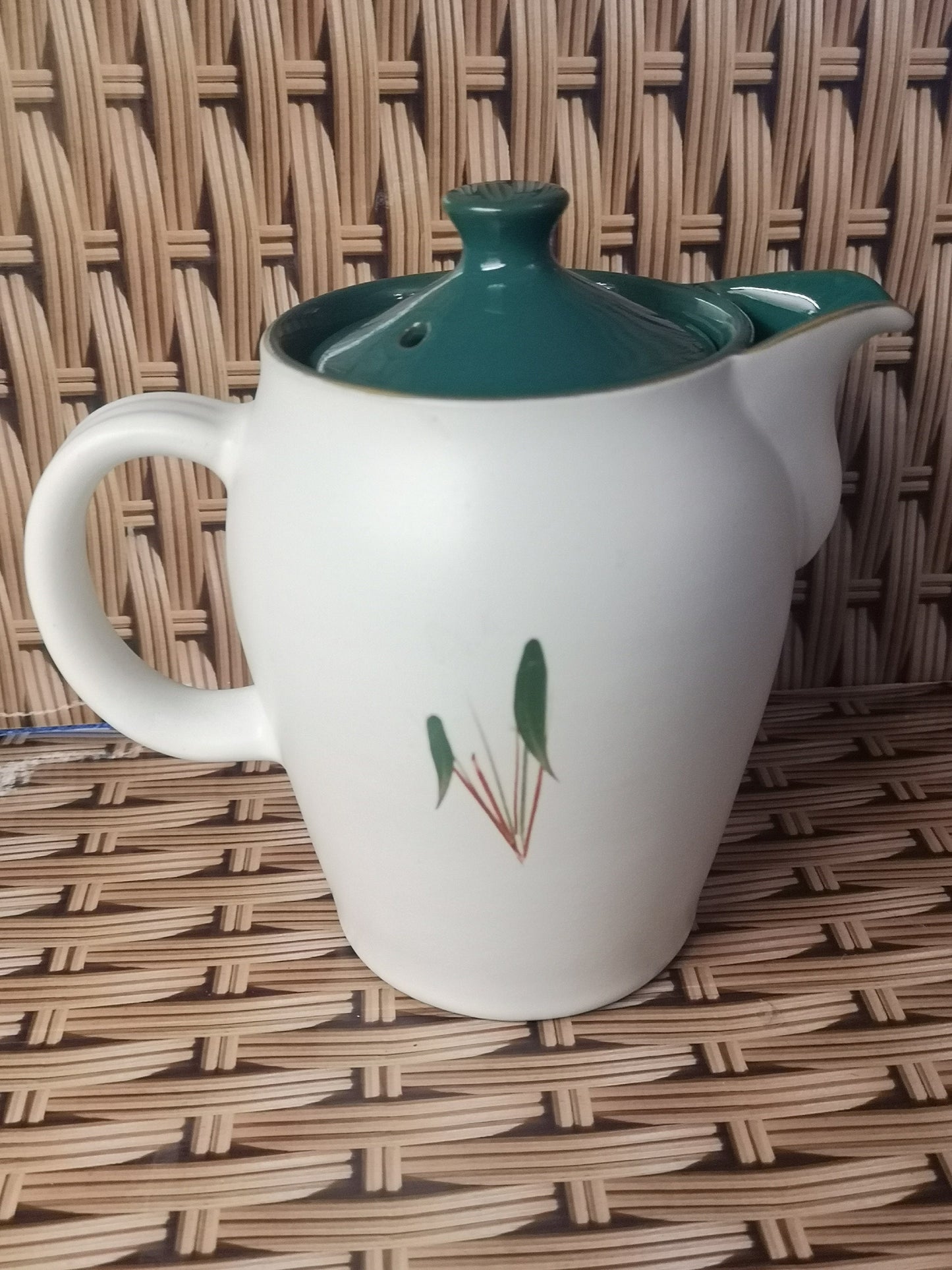 Denby pottery 'Greenwheat' coffee pot 14cm / 16cm