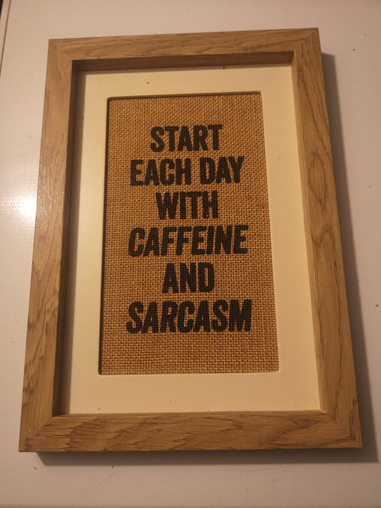 Framed coffee sign 12" x 8"