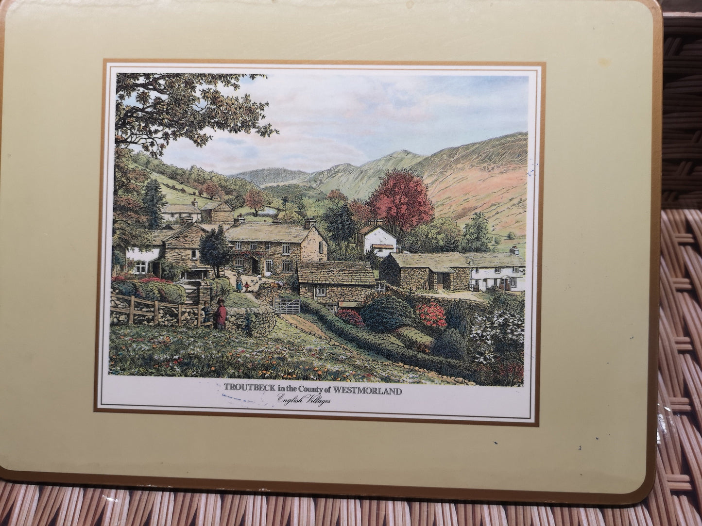 5 x rectangular dinner place mats serving place mats - English villages pictures