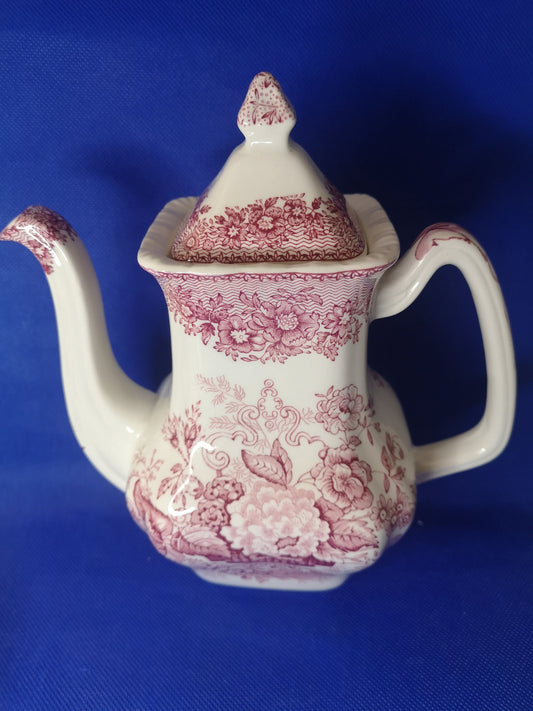 Mason's pink Ascot coffee pot 7" tall excl lid 750ml capacity