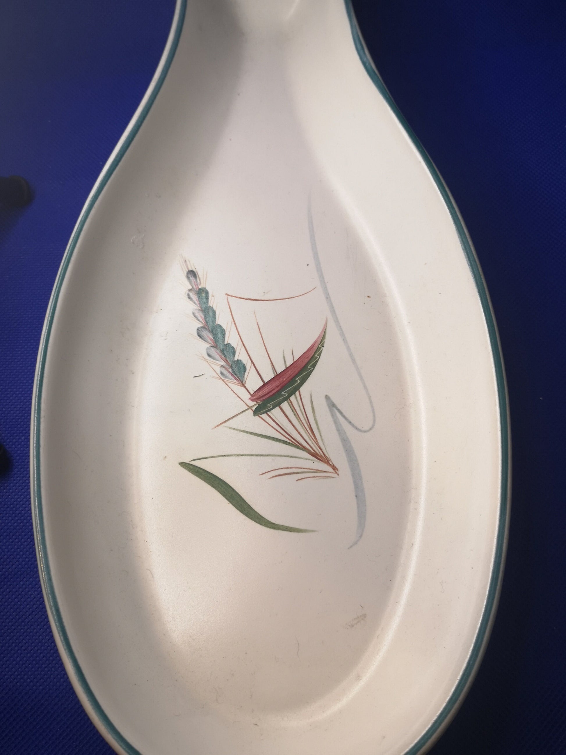 Denby pottery greenwheat fish serving dish