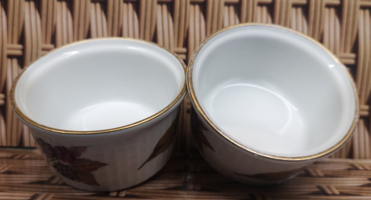 Pair Royal Worcester Evesham gold leaves and berries ramekin select quantity - Beautiful condition - 4s and 2s