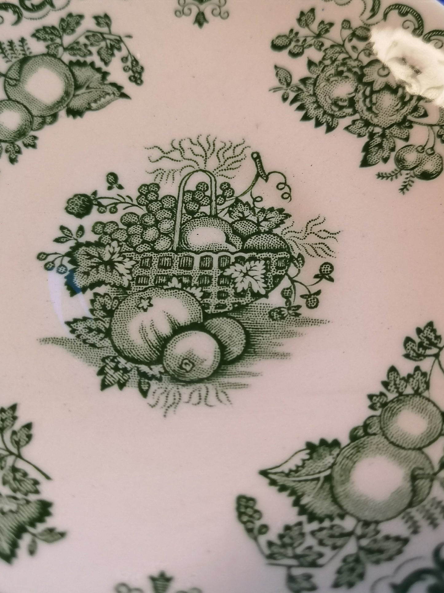 Masons ironstone green fruit basket saucer 12cm diameter