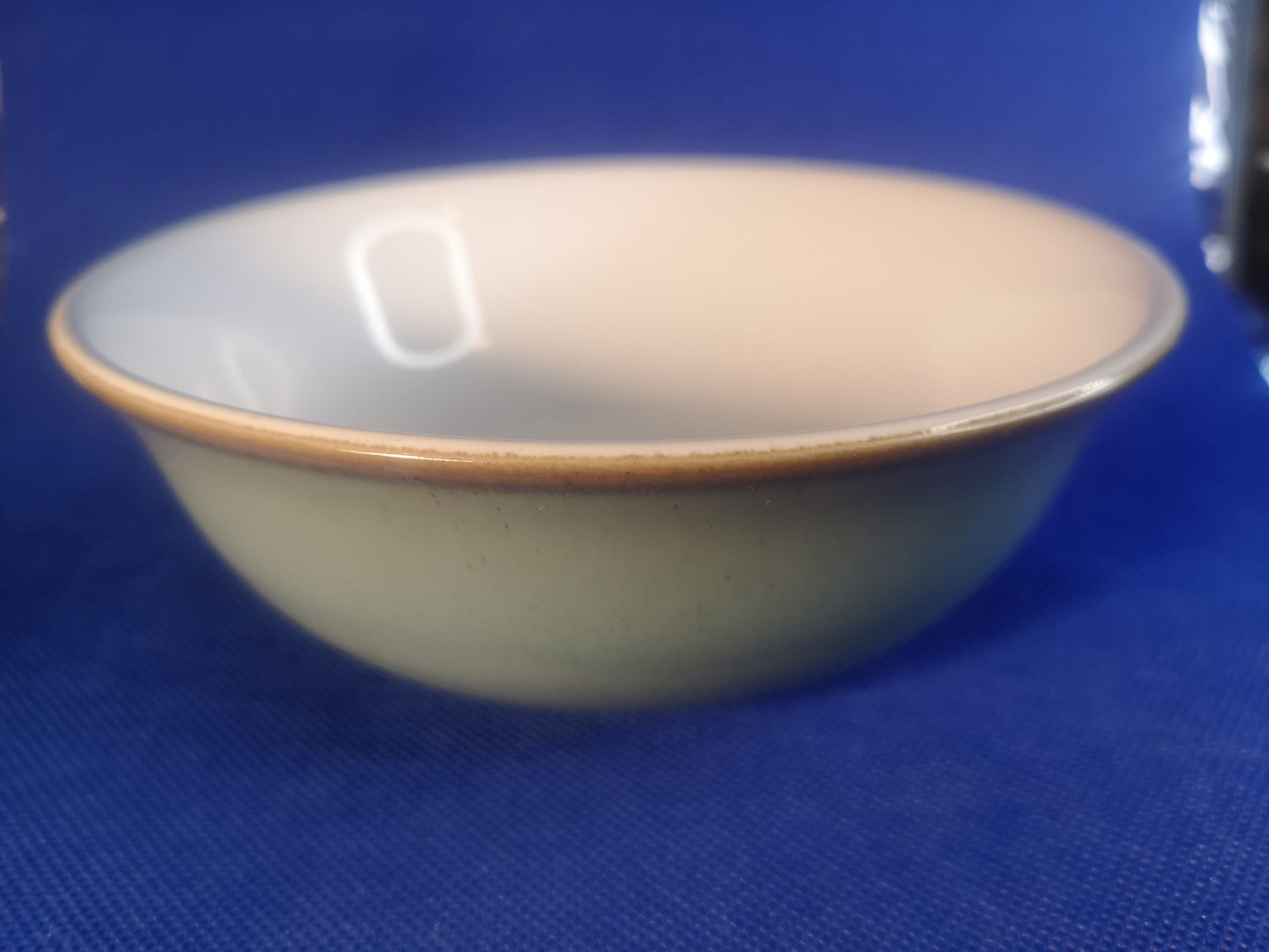 Denby Stoneware 16.5cm bowl green and brown trim