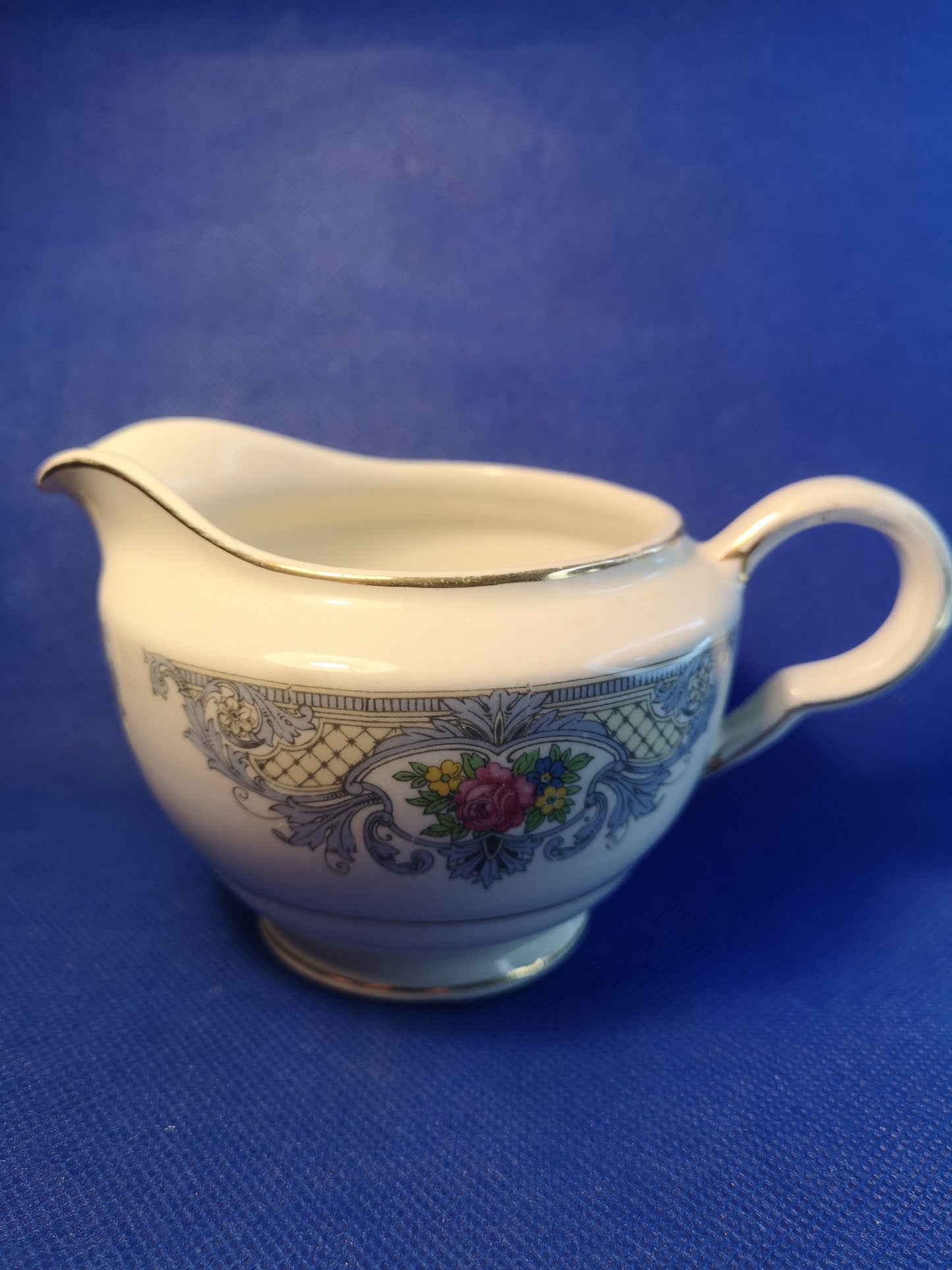 John Maddock blue scroll milk / creamer jug - retro item - collectors item