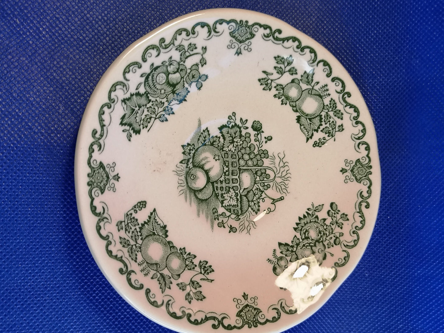 Masons ironstone green fruit basket saucer 12cm diameter