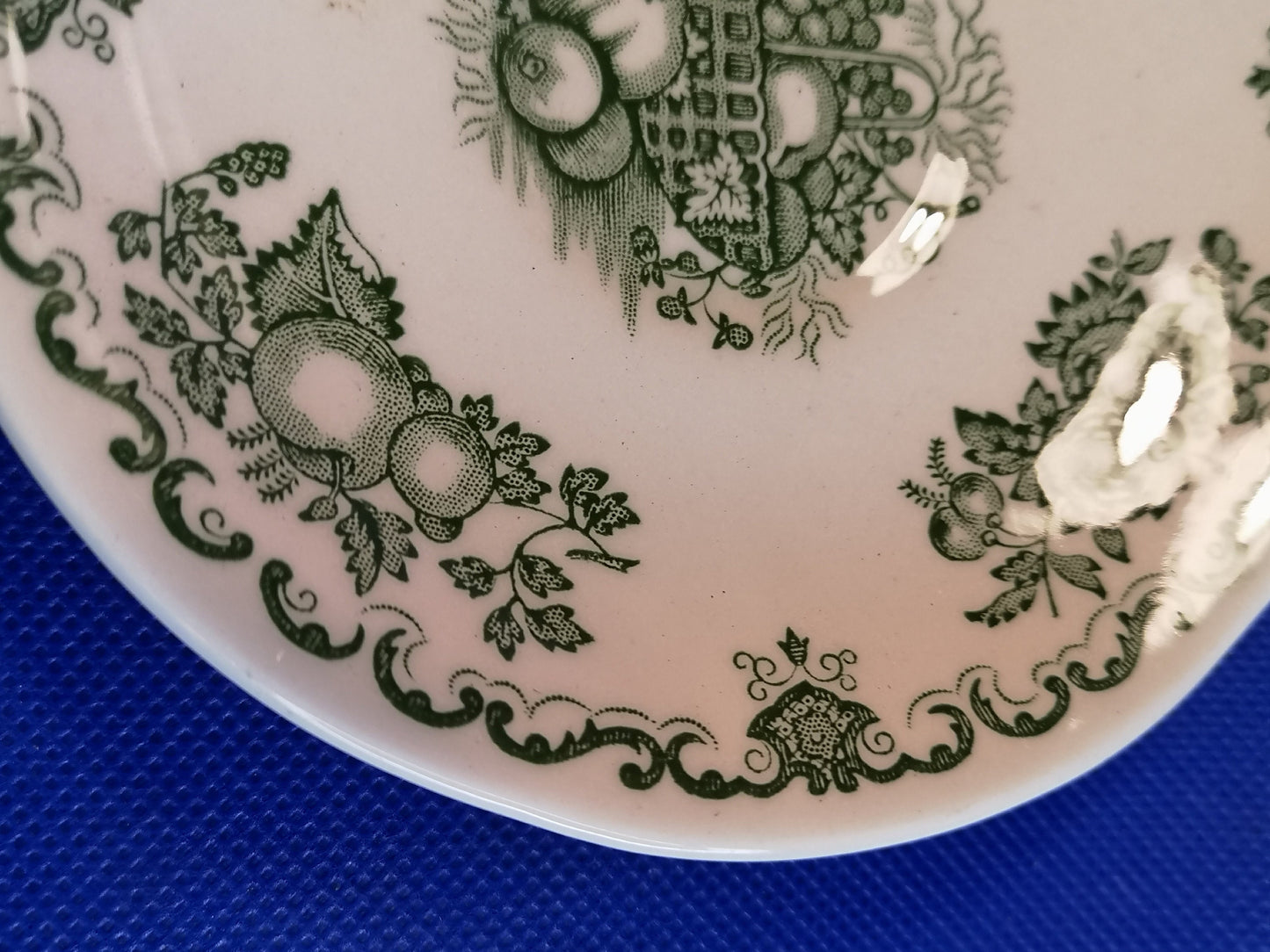 Masons ironstone green fruit basket saucer 12cm diameter