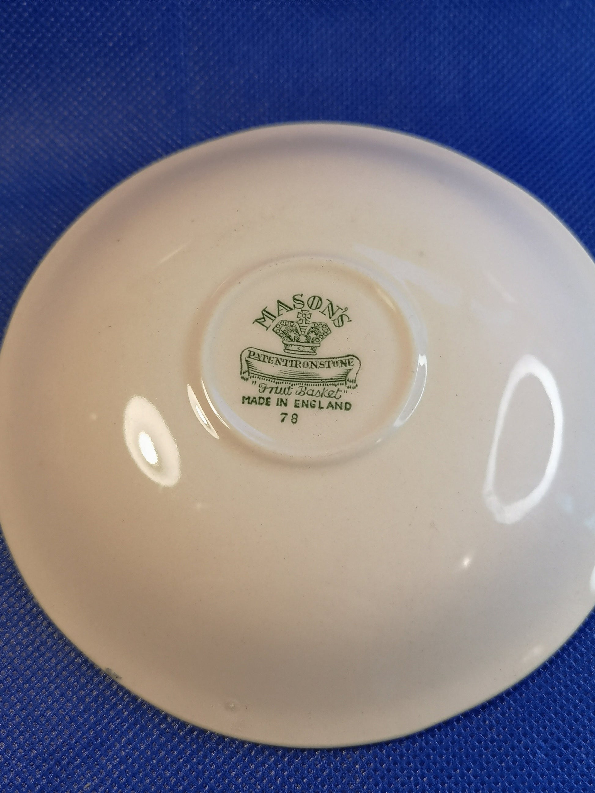 Masons ironstone green fruit basket saucer 12cm diameter