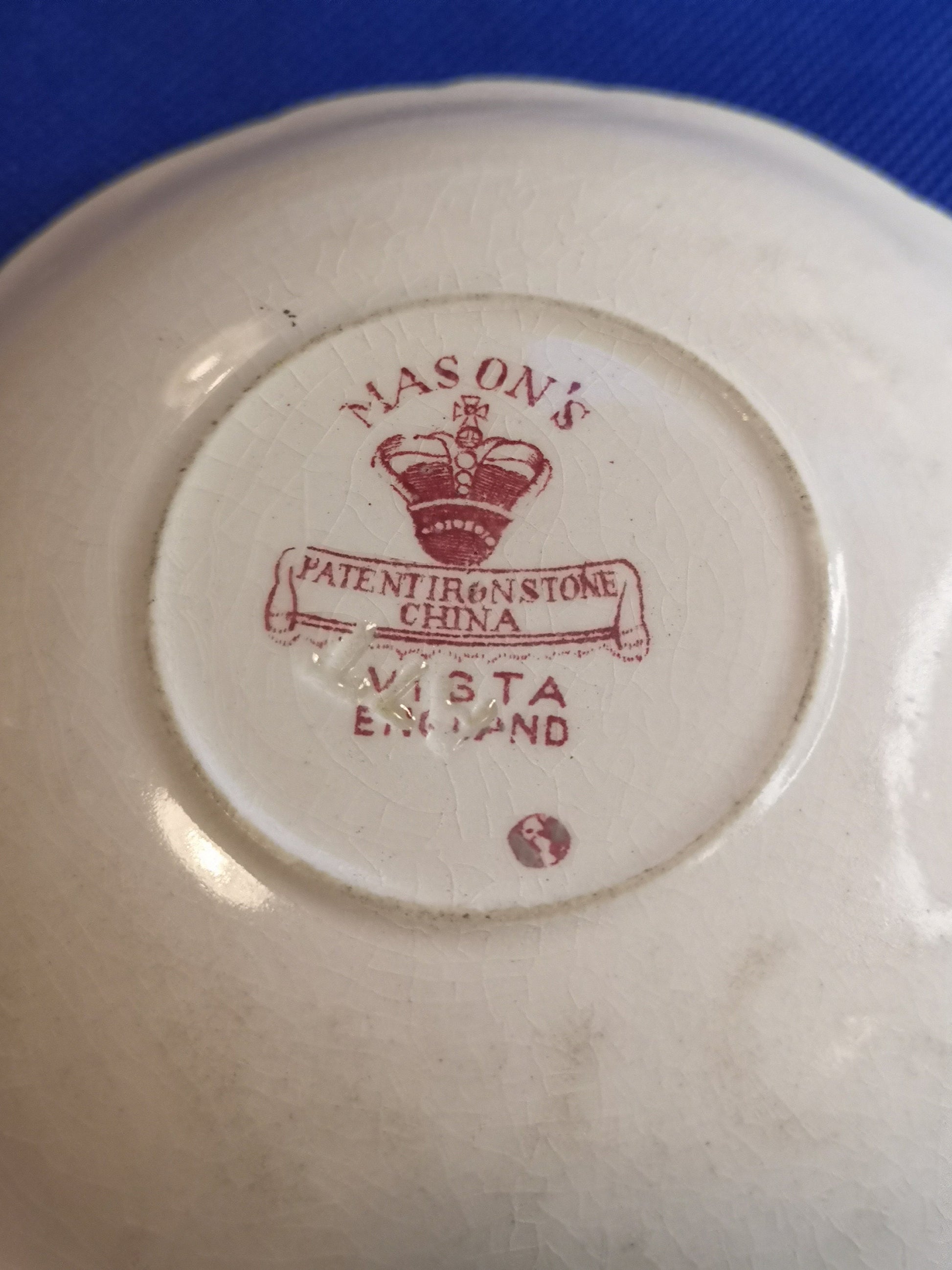 Mason's ironstone Red vista saucer 12cm diameter crazed priced to clear