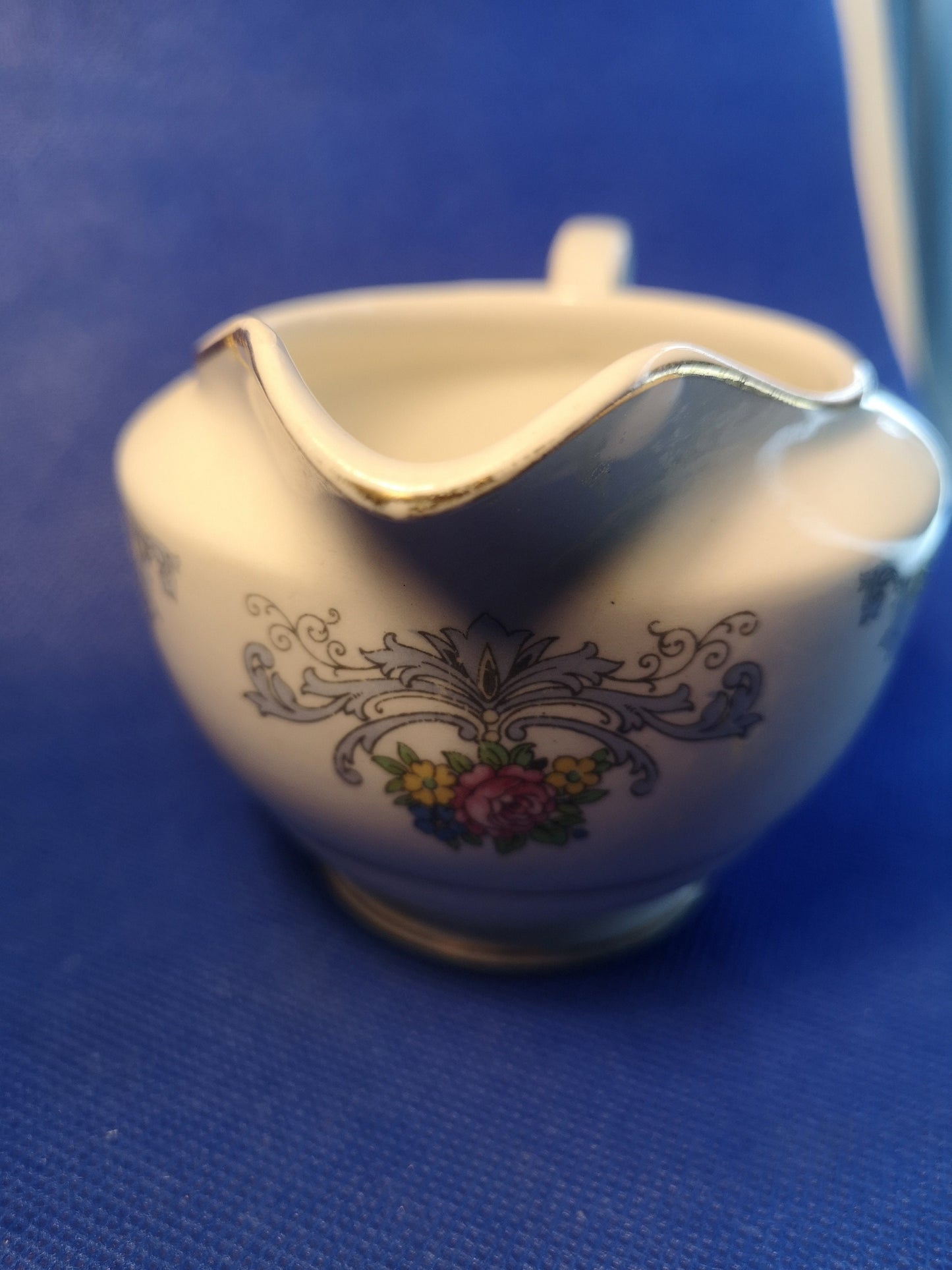 John Maddock blue scroll milk / creamer jug - retro item - collectors item