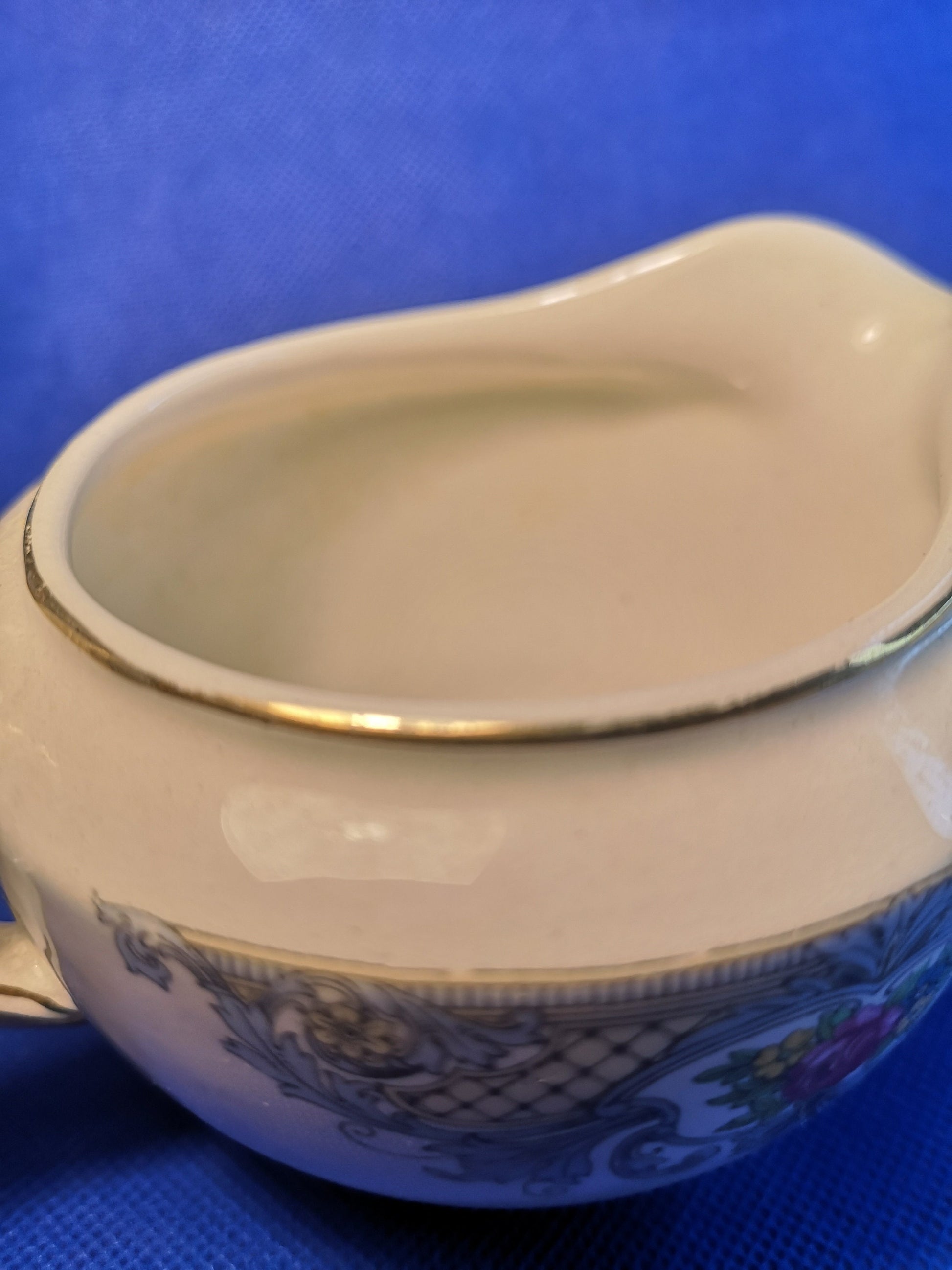 John Maddock blue scroll milk / creamer jug - retro item - collectors item