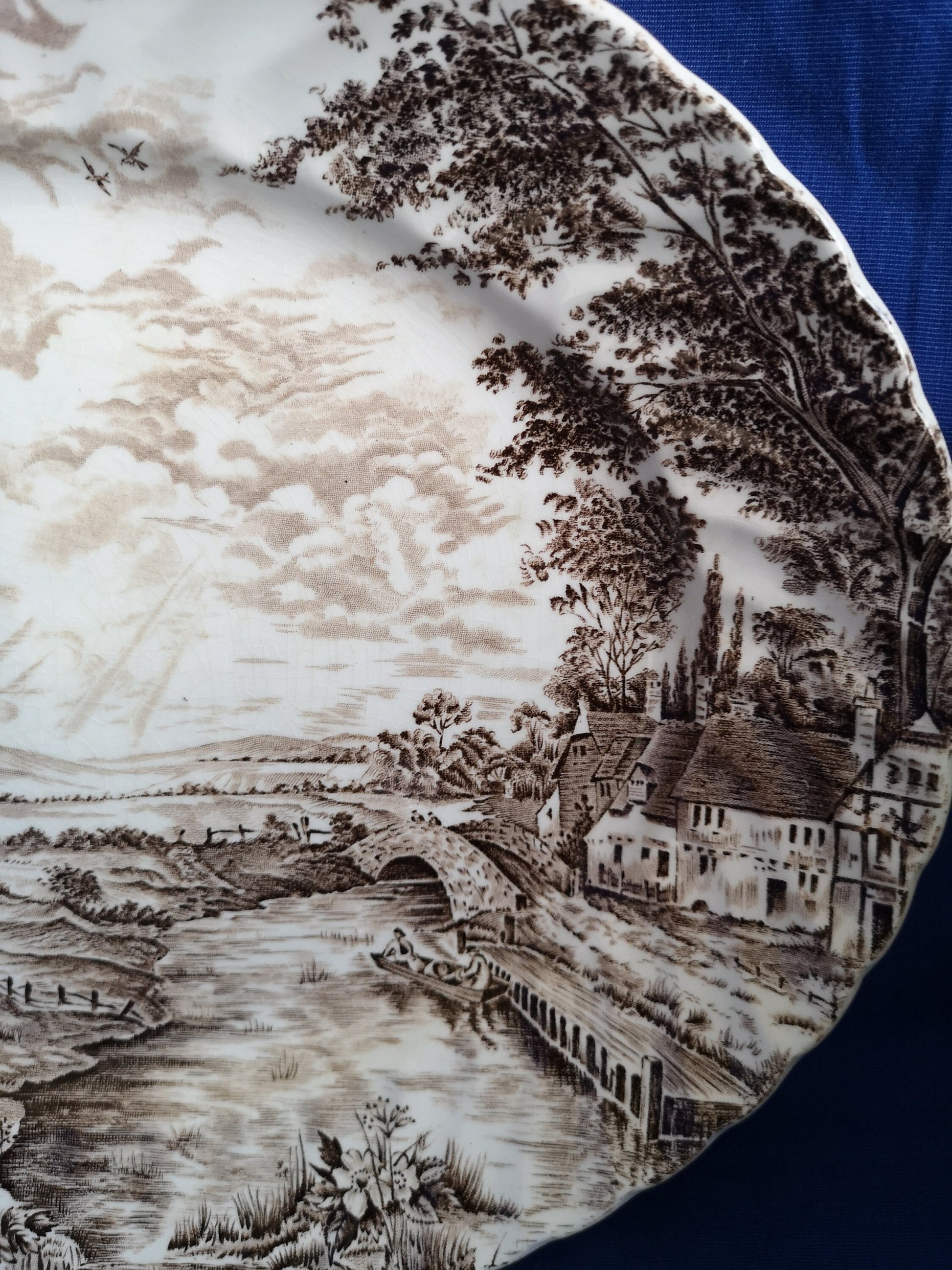 Ridgway country days brown and white steak Plate - Serving plate - 31cm x 25.5cm