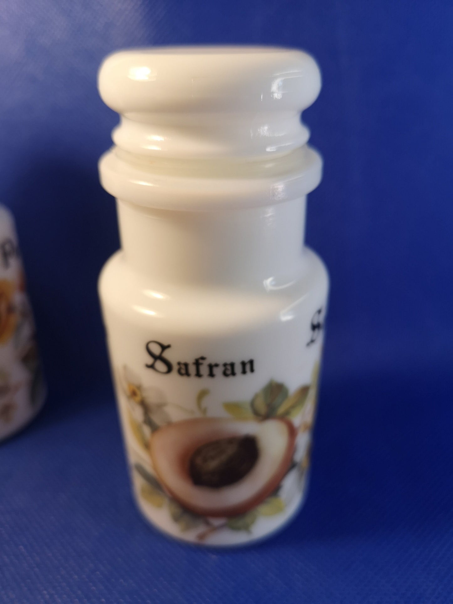 Milk glass spice jar made in France, various please choose - price for one jar