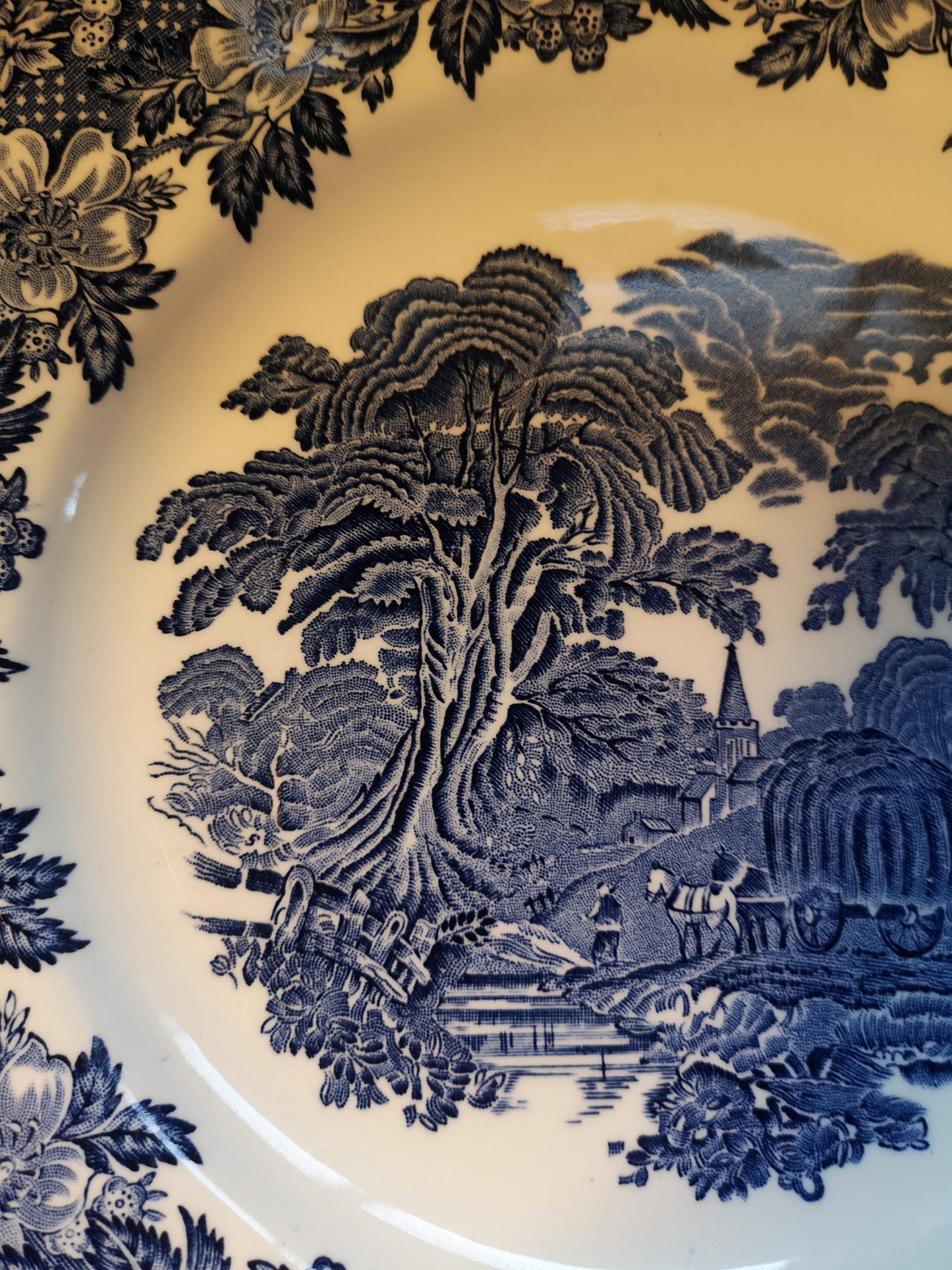 Enoch Wedgwood dinner Plate - blue and white woodland scene- side plate - 24.5cm