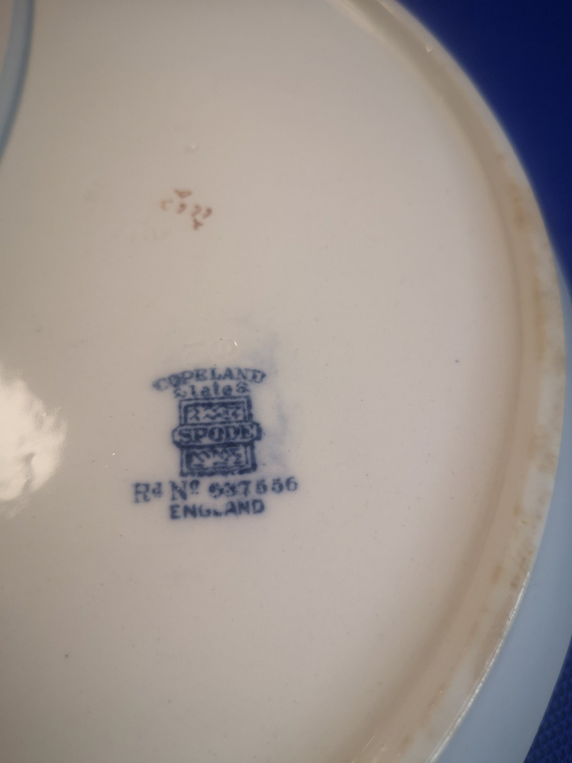 Copeland Spode blue and white crescent shaped dish