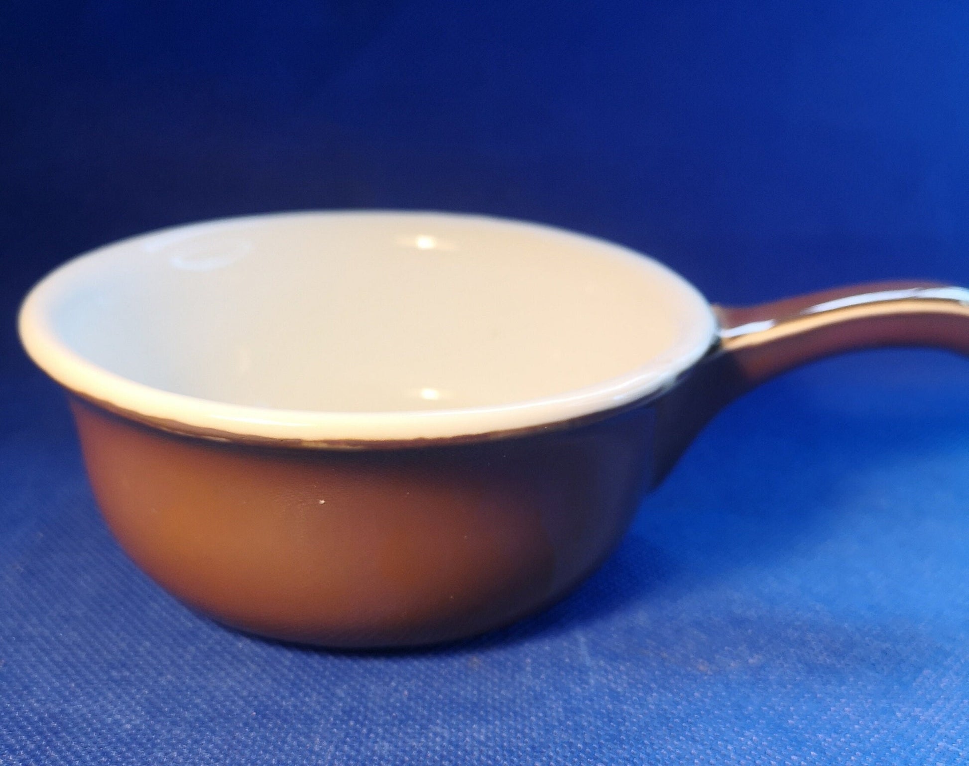 Royal Worcester brown lustre cocotte with handle dish