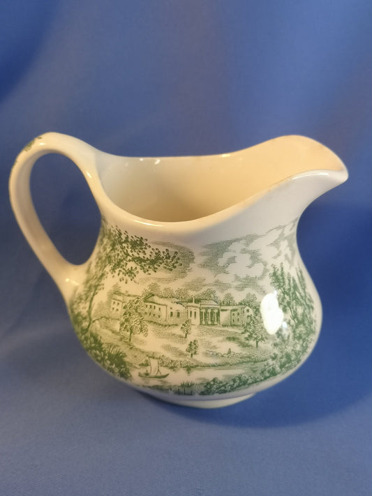 English ironstone Tableware river scene milk / creamer jug 180ml capacity