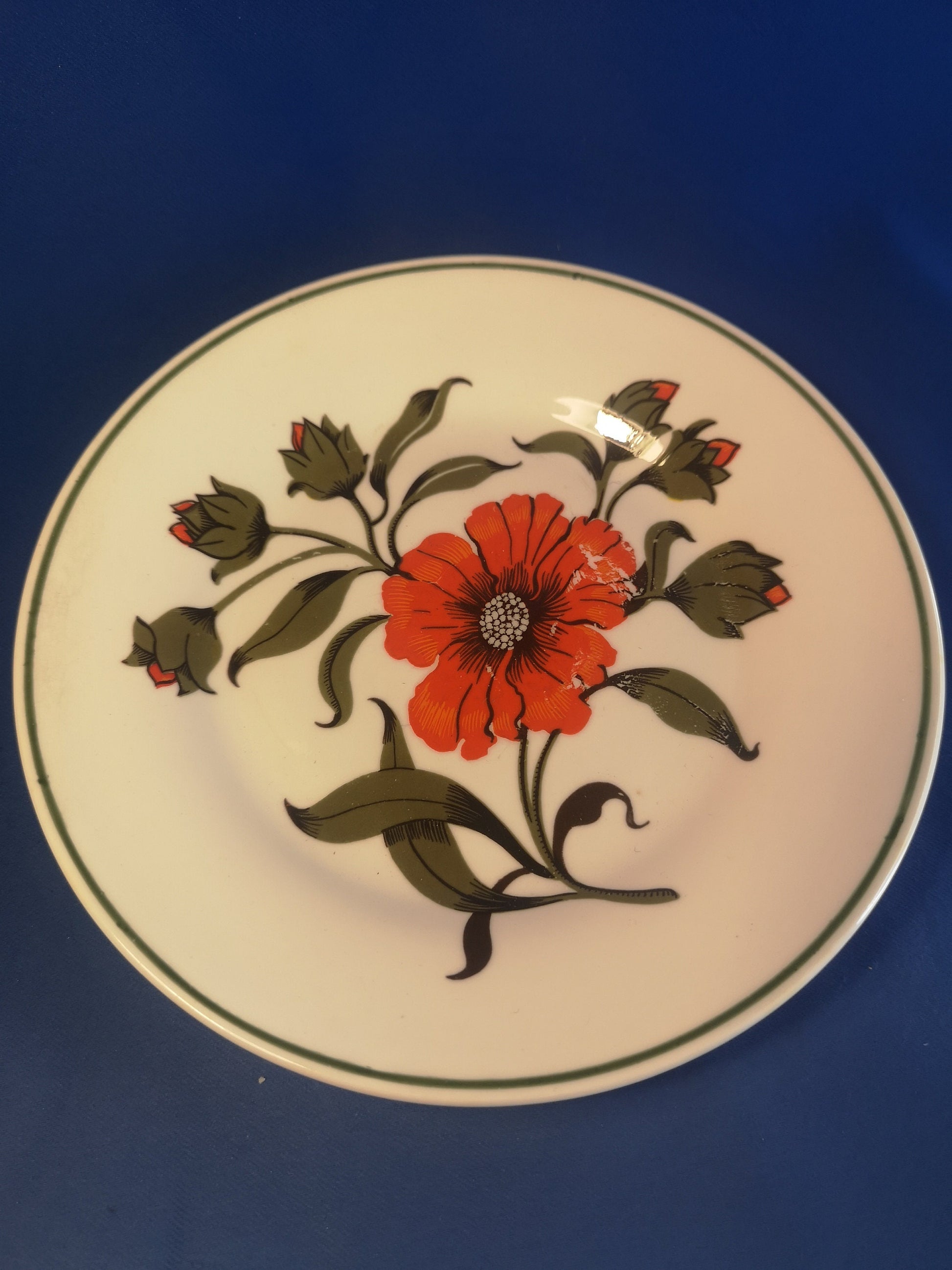 Elizabethan "Carmen" Poppy plates 23.5cm and 16.5cm