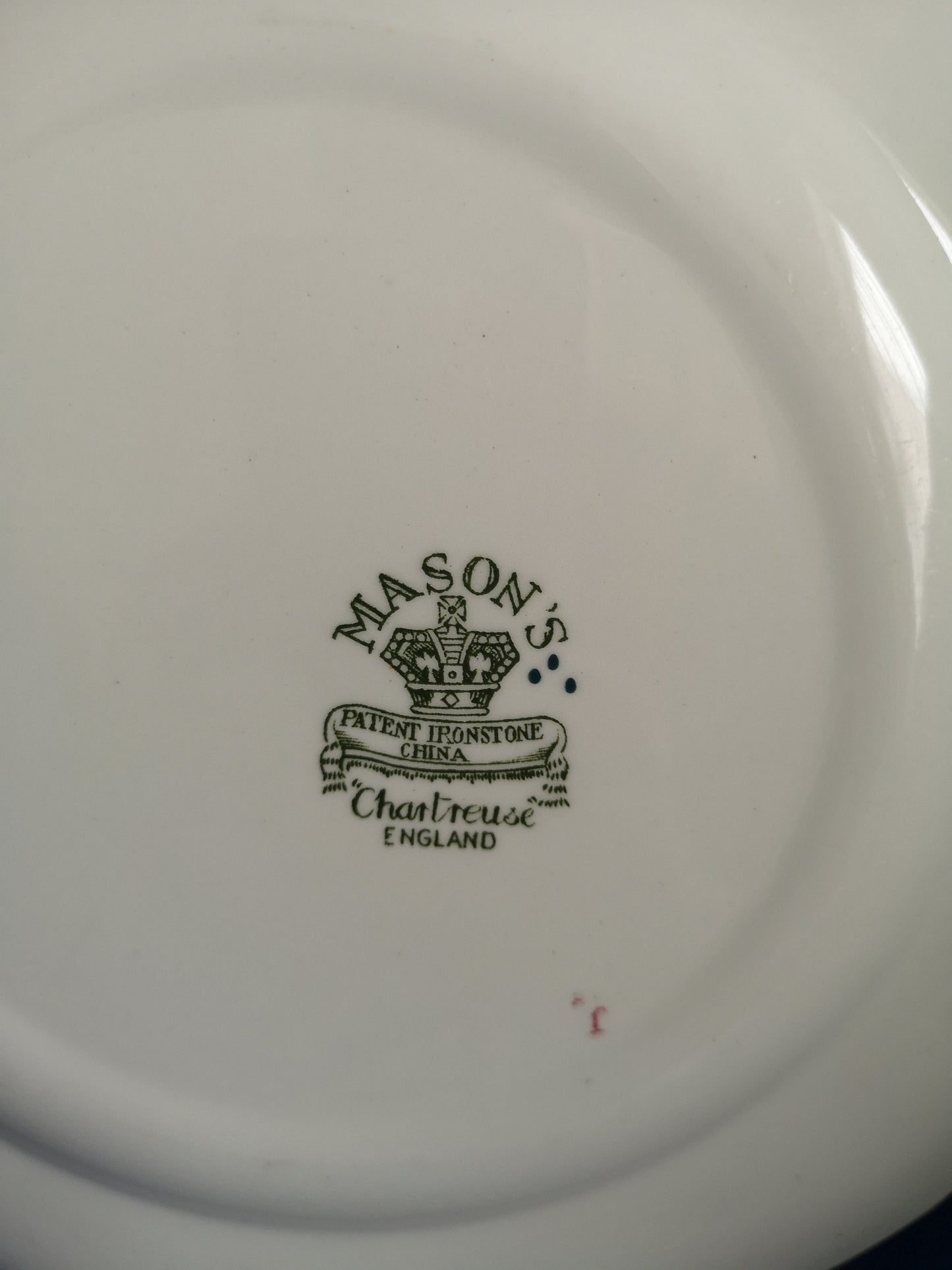 Mason's Ironstone Chartreuse Plates and bowls