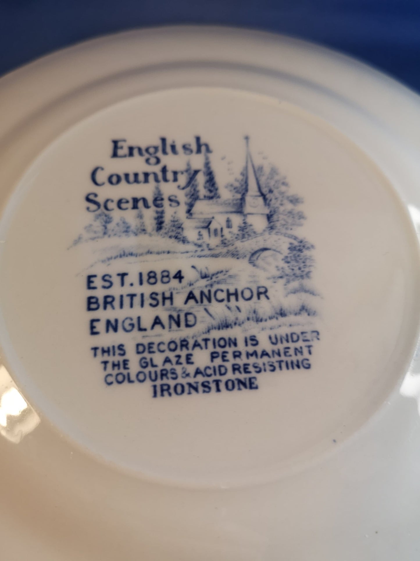 British anchor Small side plate English country scenes 17.5cm diameter