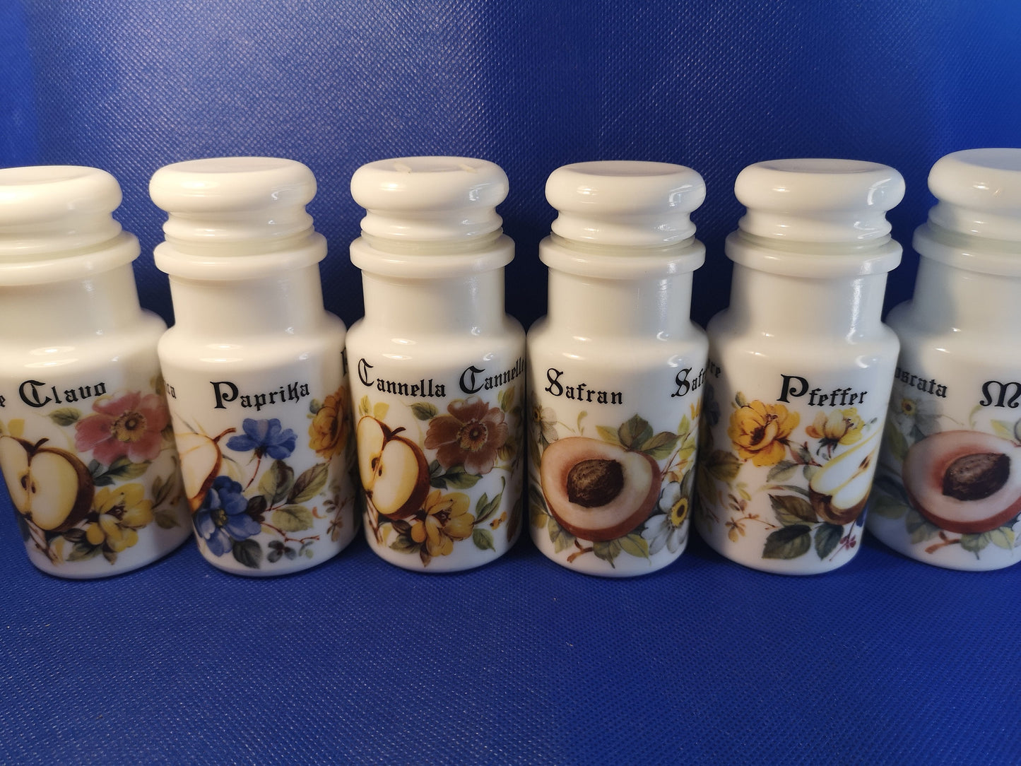 Milk glass spice jar made in France, various please choose - price for one jar