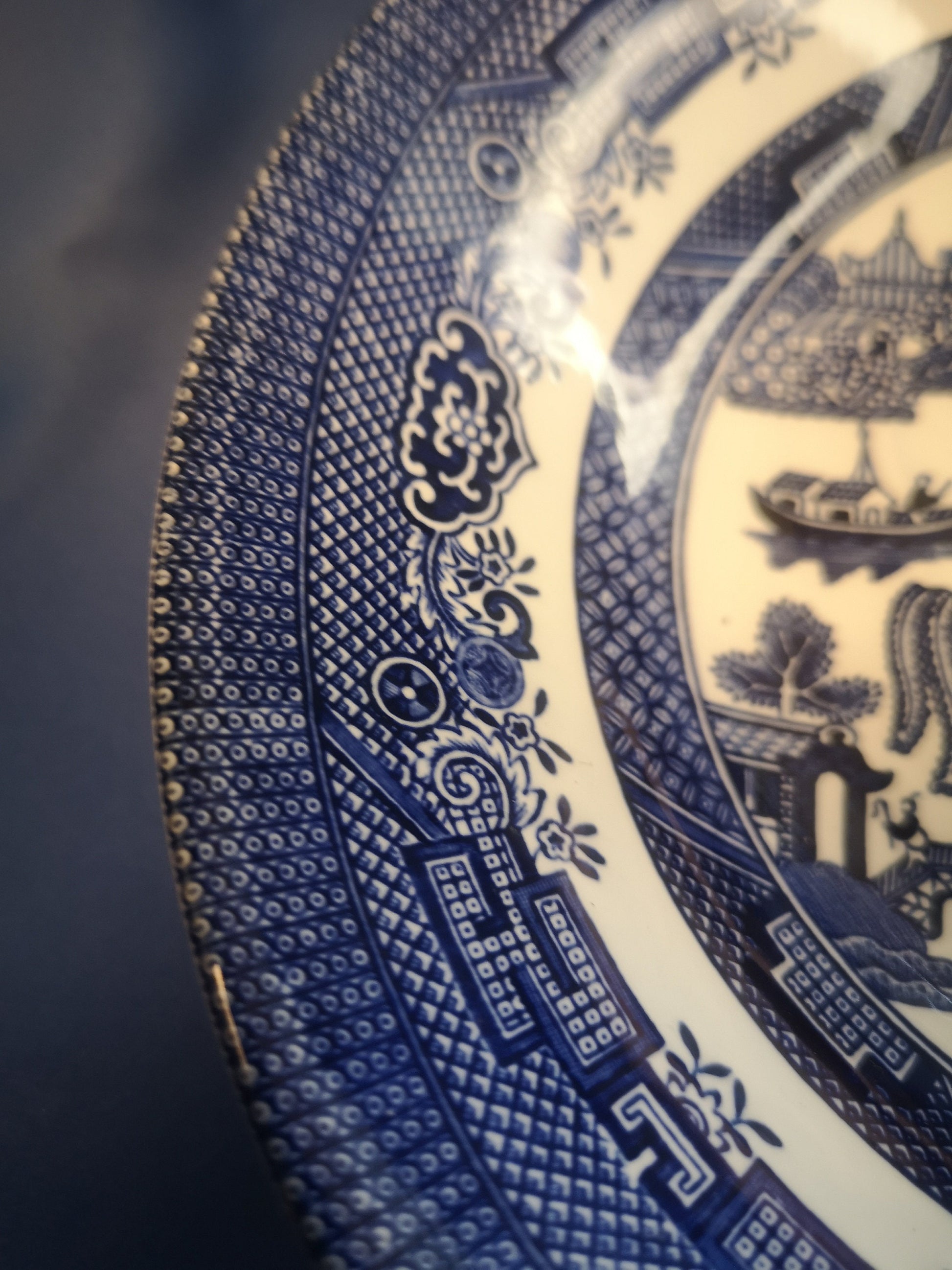 James broadhurst for Ringtons tea Bowl - blue and white 19.5cm diameter