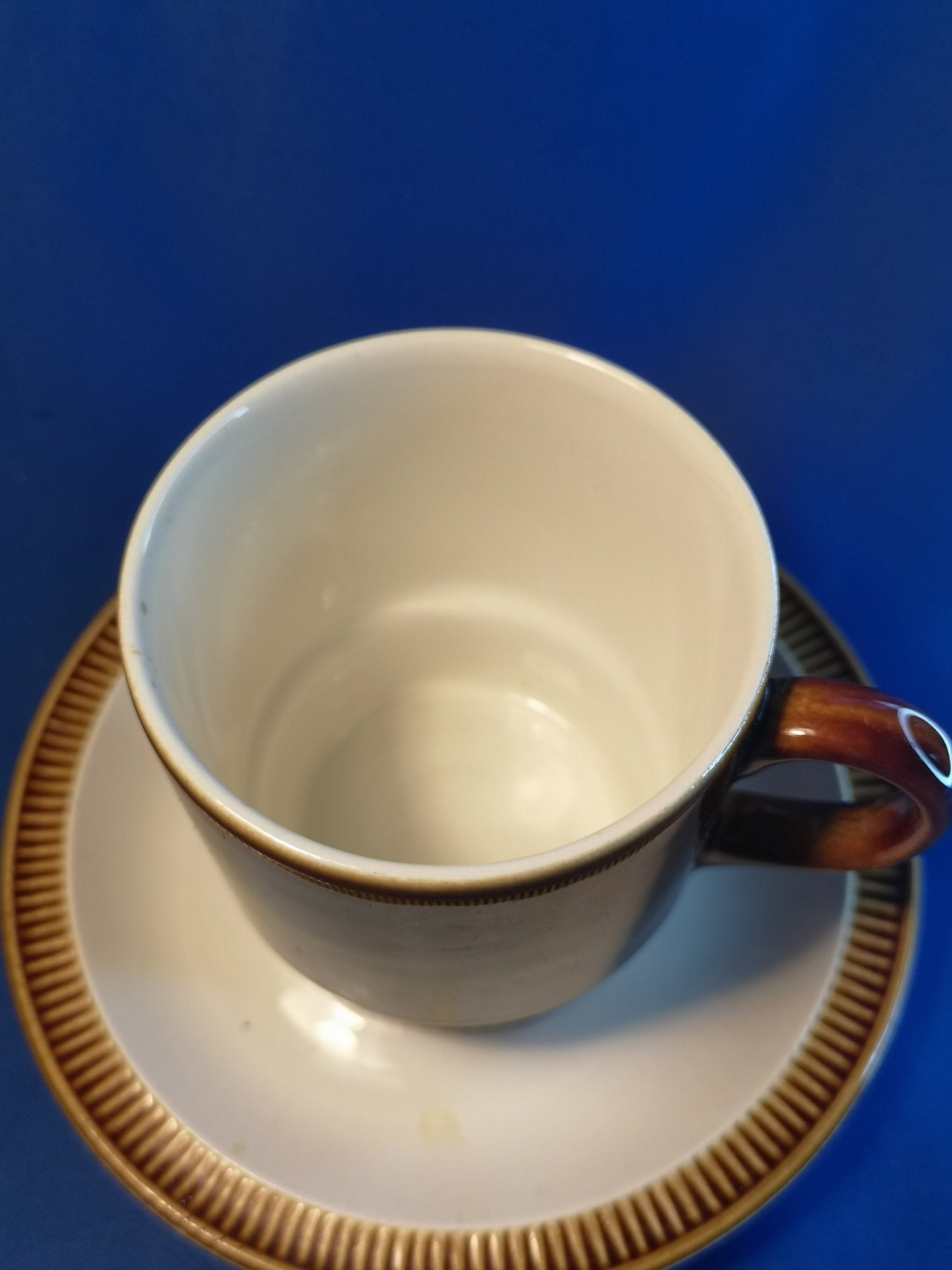 Poole pottery chestnut brown cup and saucer retro kitchenware