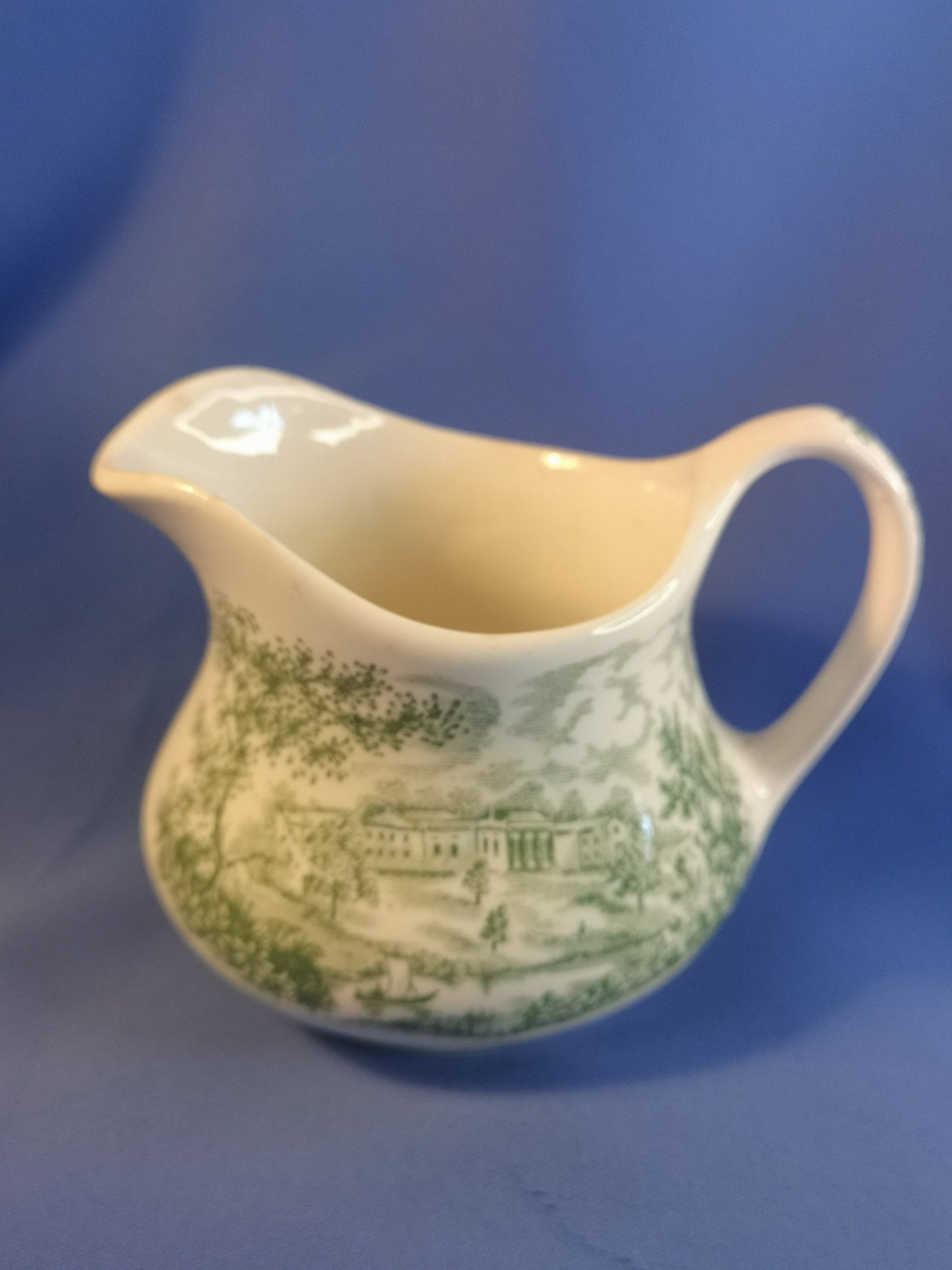 English ironstone Tableware river scene milk / creamer jug 180ml capacity