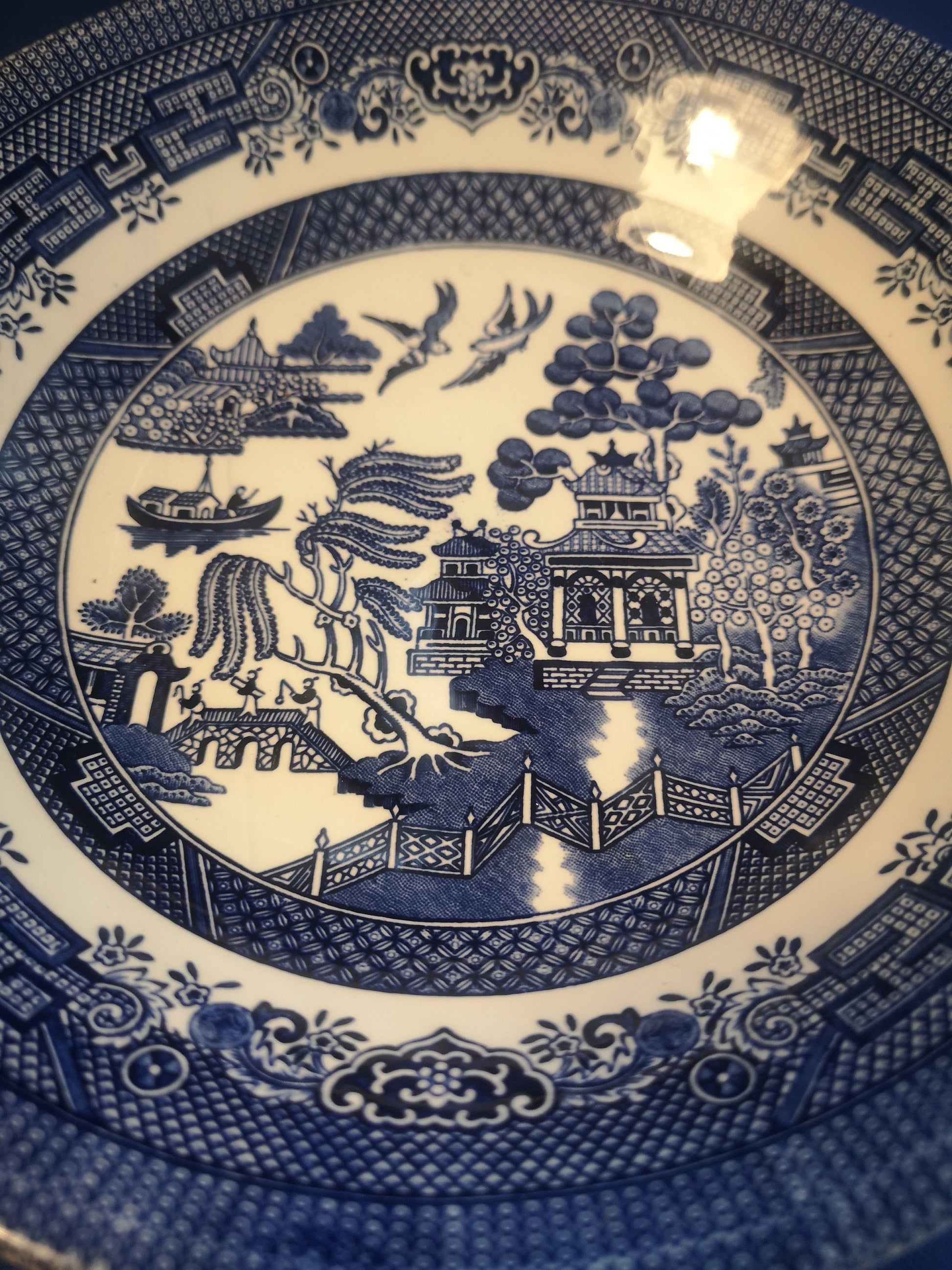 James broadhurst for Ringtons tea Bowl - blue and white 19.5cm diameter