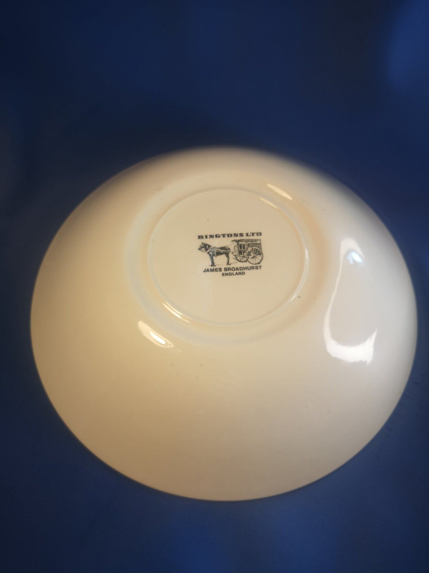 James broadhurst for Ringtons tea Bowl - blue and white 19.5cm diameter