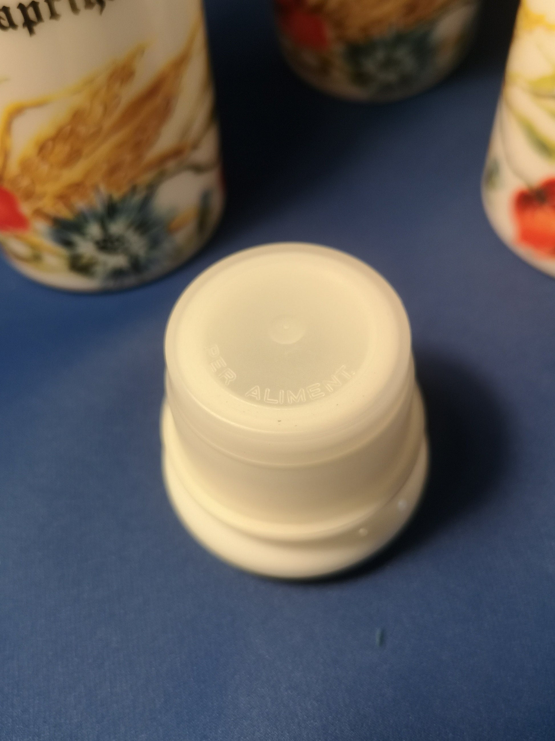 Milk glass spice jar made in France set of 6