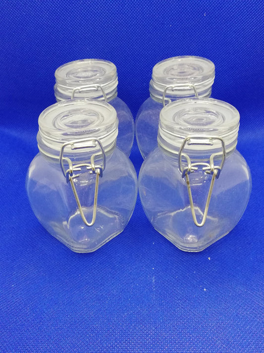 Glass jars / pots 100ml capacity - Glass lids with spring catches