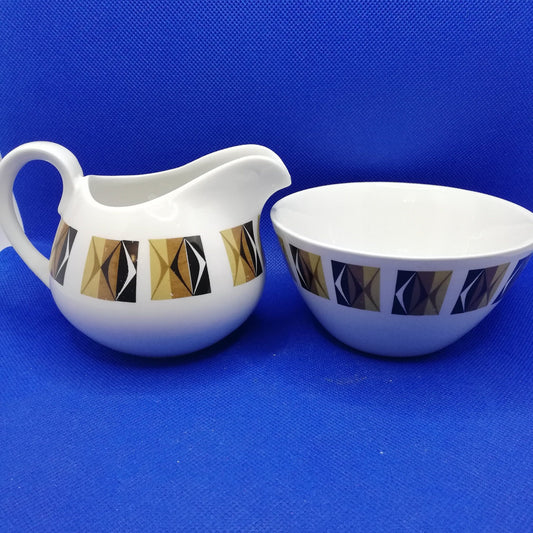 Ridgway potteries Milk and sugar bowl - Ravenna range