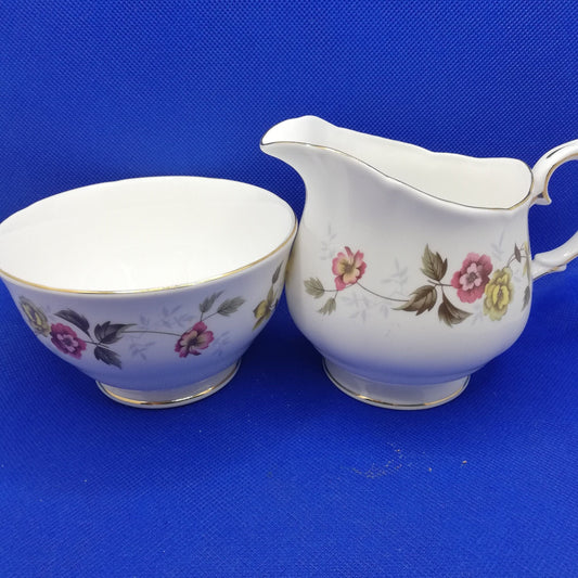 Duchess 'Romance' Bone China milk jug / creamer and sugar bowl