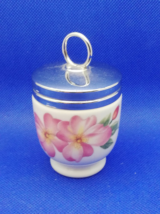 Royal Worcester porcelain egg coddler 1 egg Pershore with Gooseberry fruit and flowers