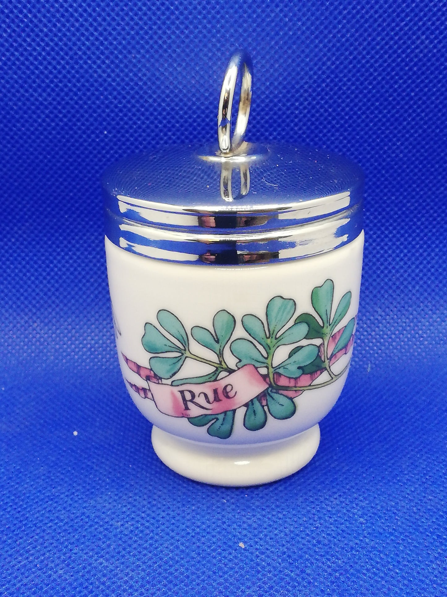 Royal Worcester porcelain egg coddler small, Rue & Chamomile design