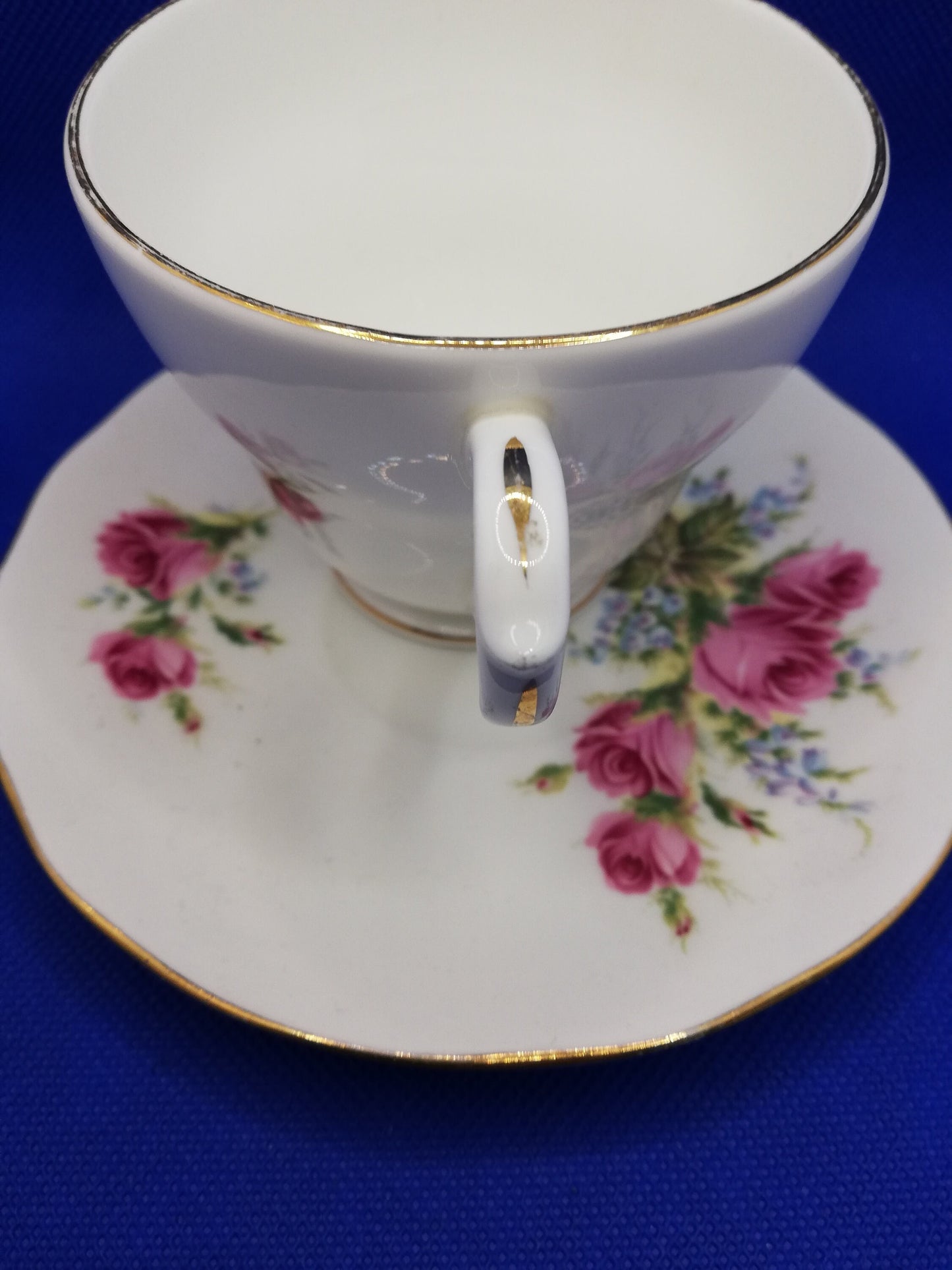 Duchess velvet rose cup and saucer