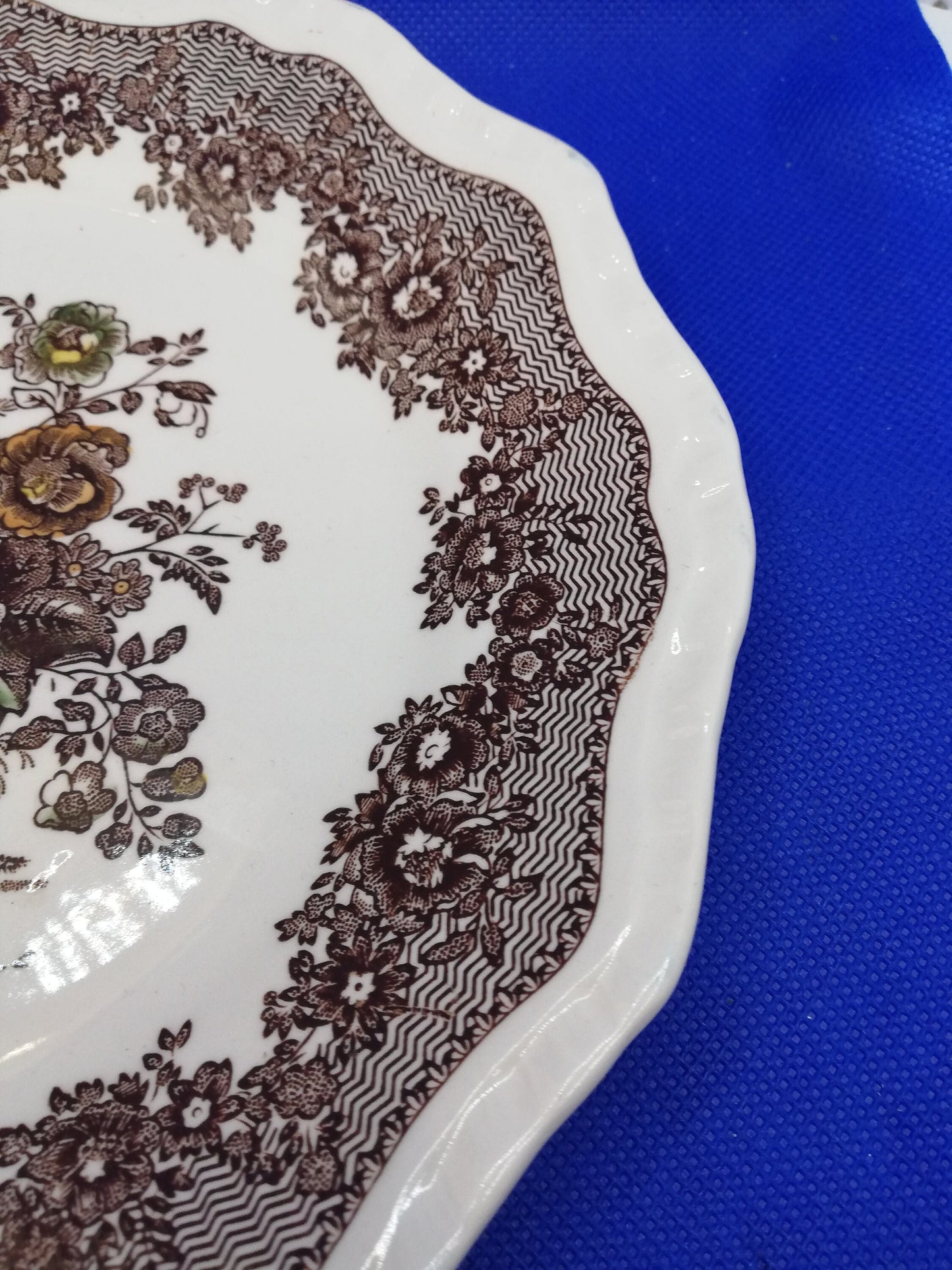 Mason’s “Ascot” brown plate: 8" diameter - side plate - decorative