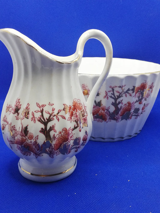 Floral design Jug and slop bowl - no markings