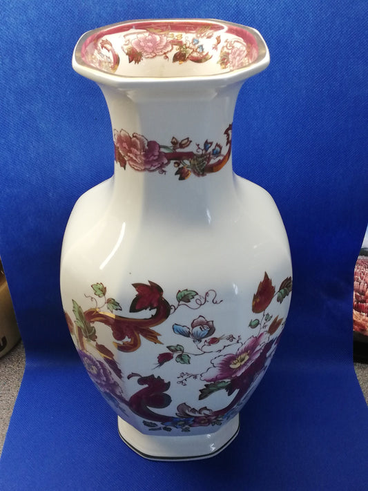 Mason's Mandalay red vase 12" tall. Chip to base