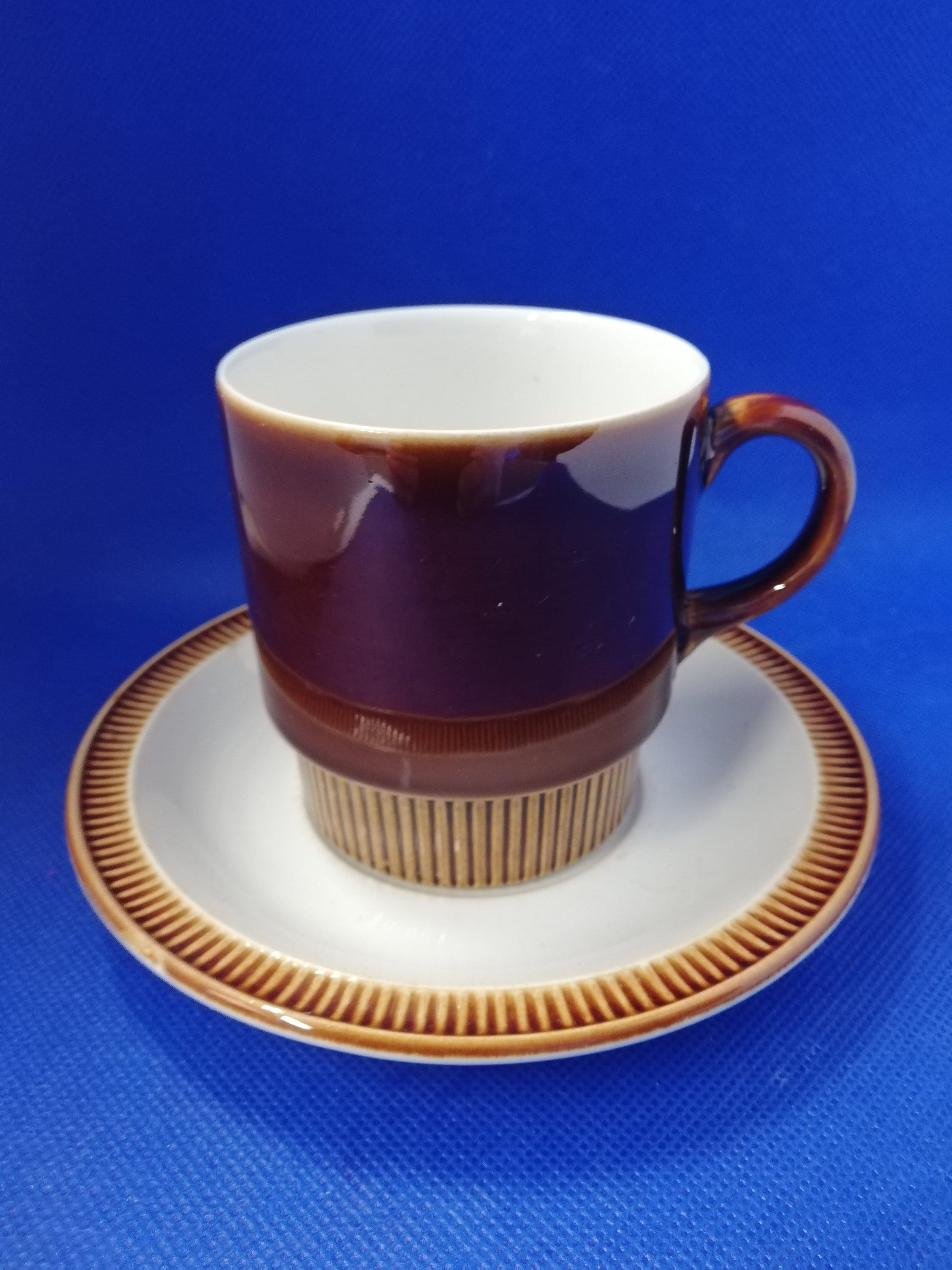 Poole pottery "chestnut brown" cup and saucer - lovely retro look