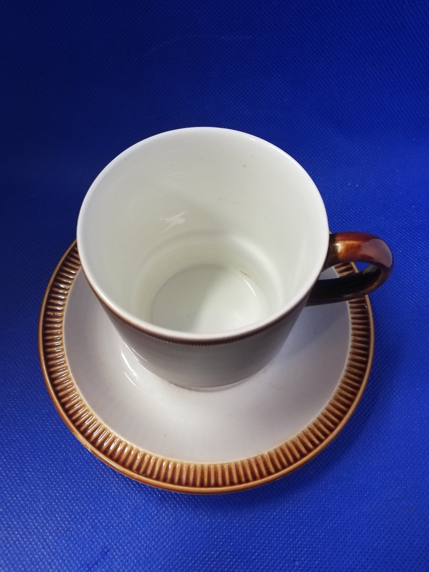 Poole pottery "chestnut brown" cup and saucer - lovely retro look