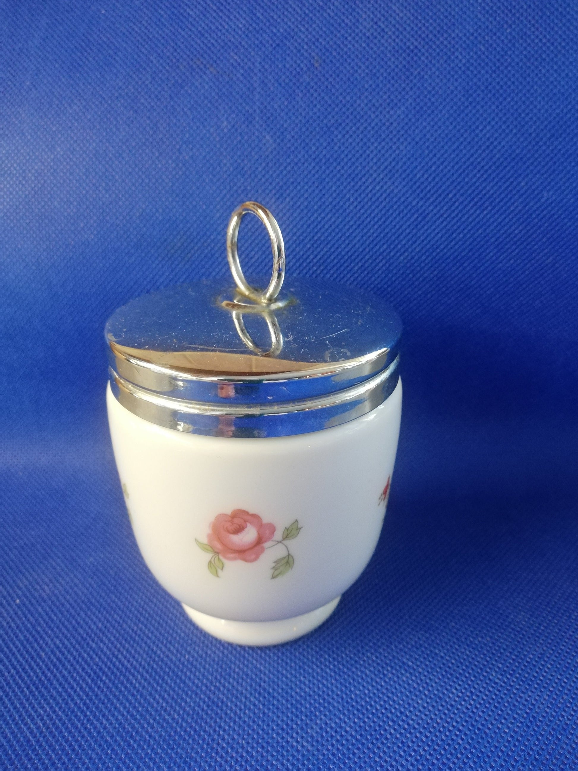 Royal Worcester egg coddler 2 egg large size Bournemouth pink rose