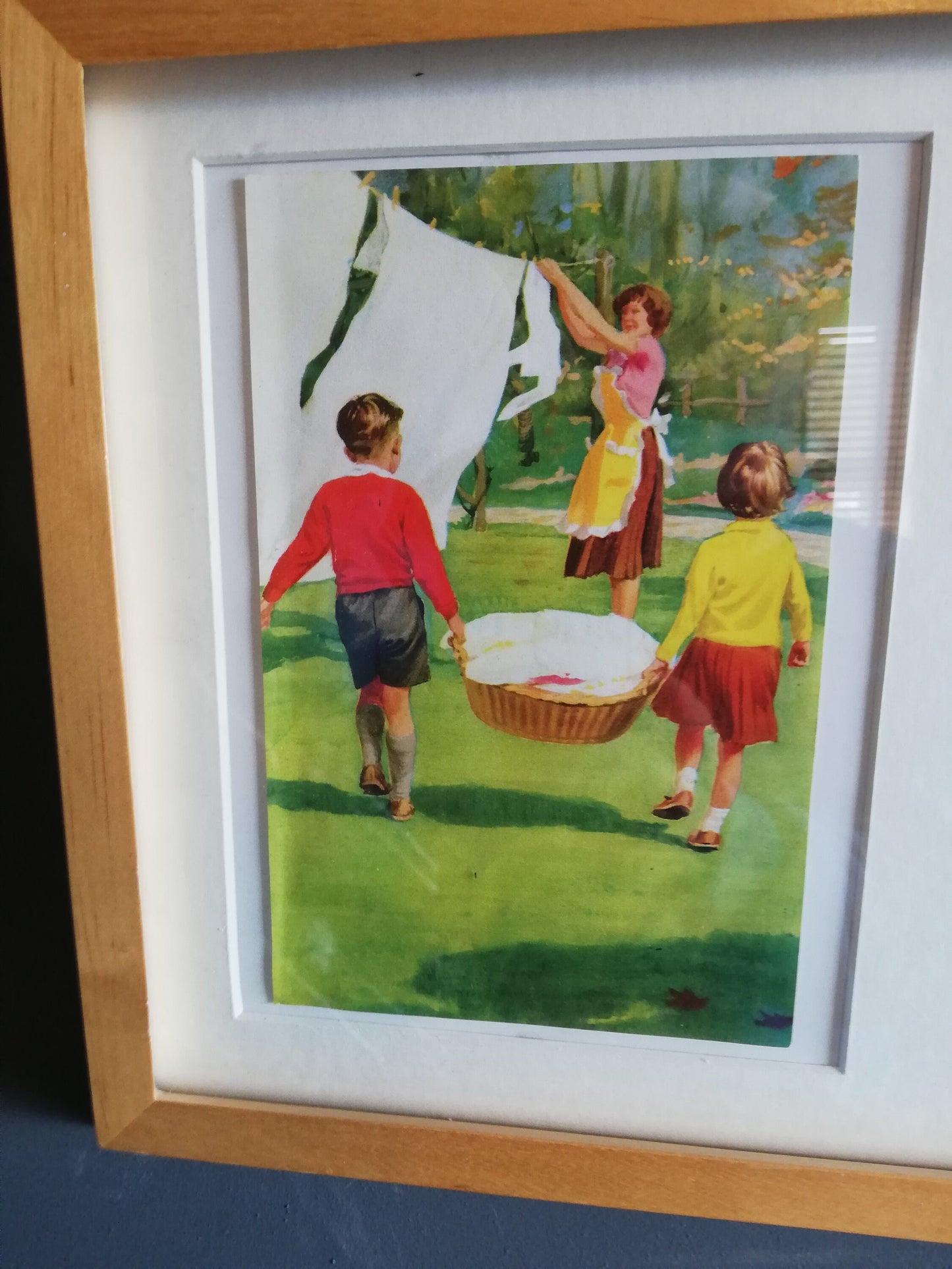 Ladybird page set in a recycled frame - Pocket money - 20" x 9" - Ladybird book pages