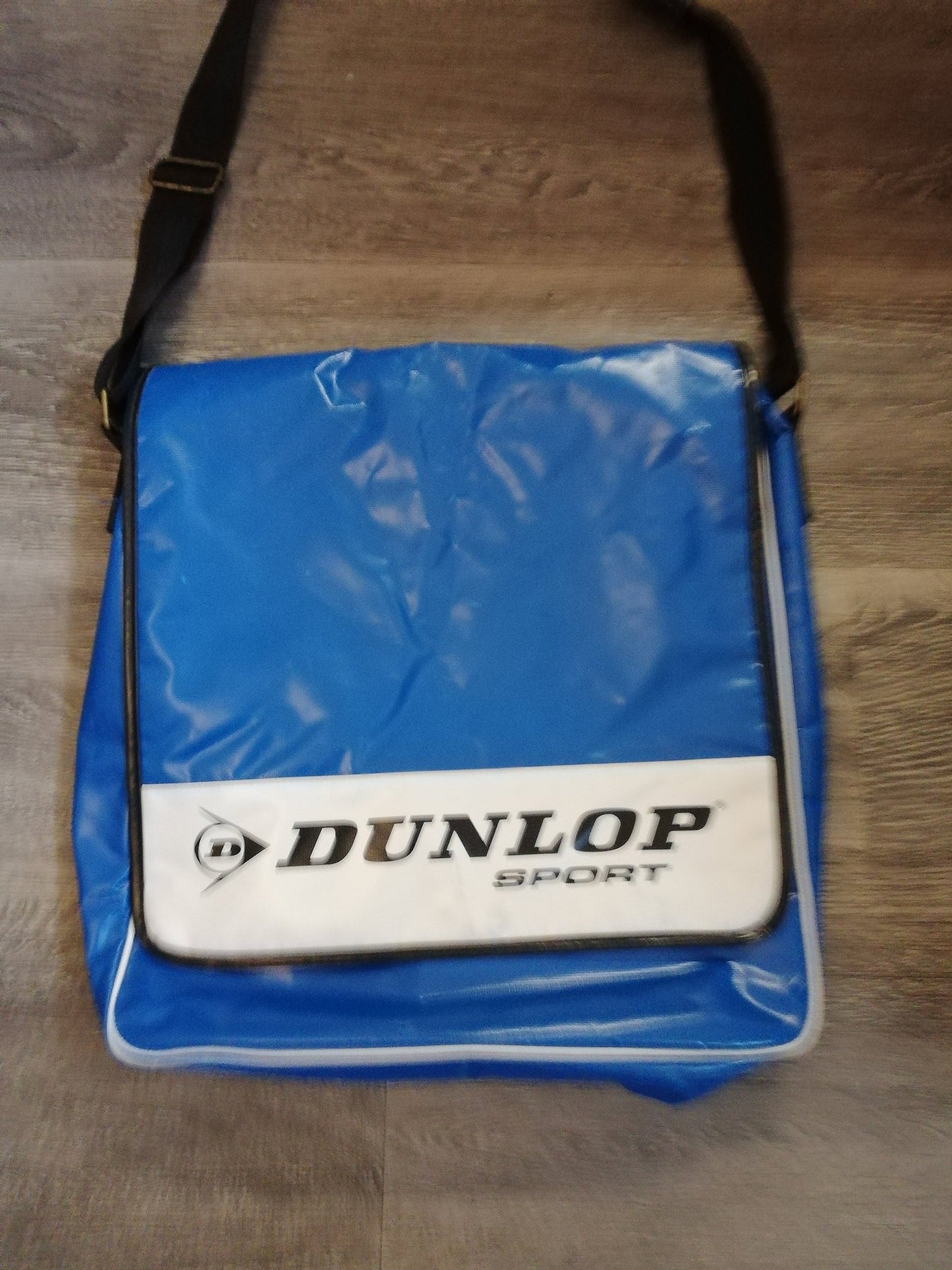 Dunlop blue and white shoulder messenger / courier bag