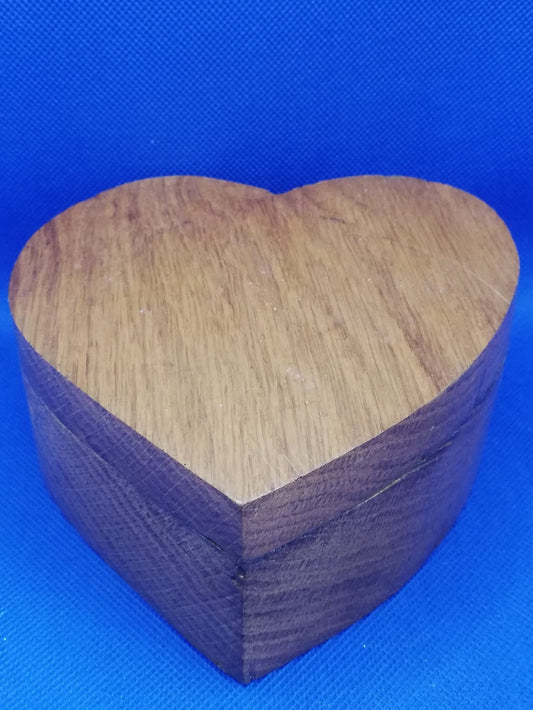 Handmade wooden heart shaped trinket / jewellery box